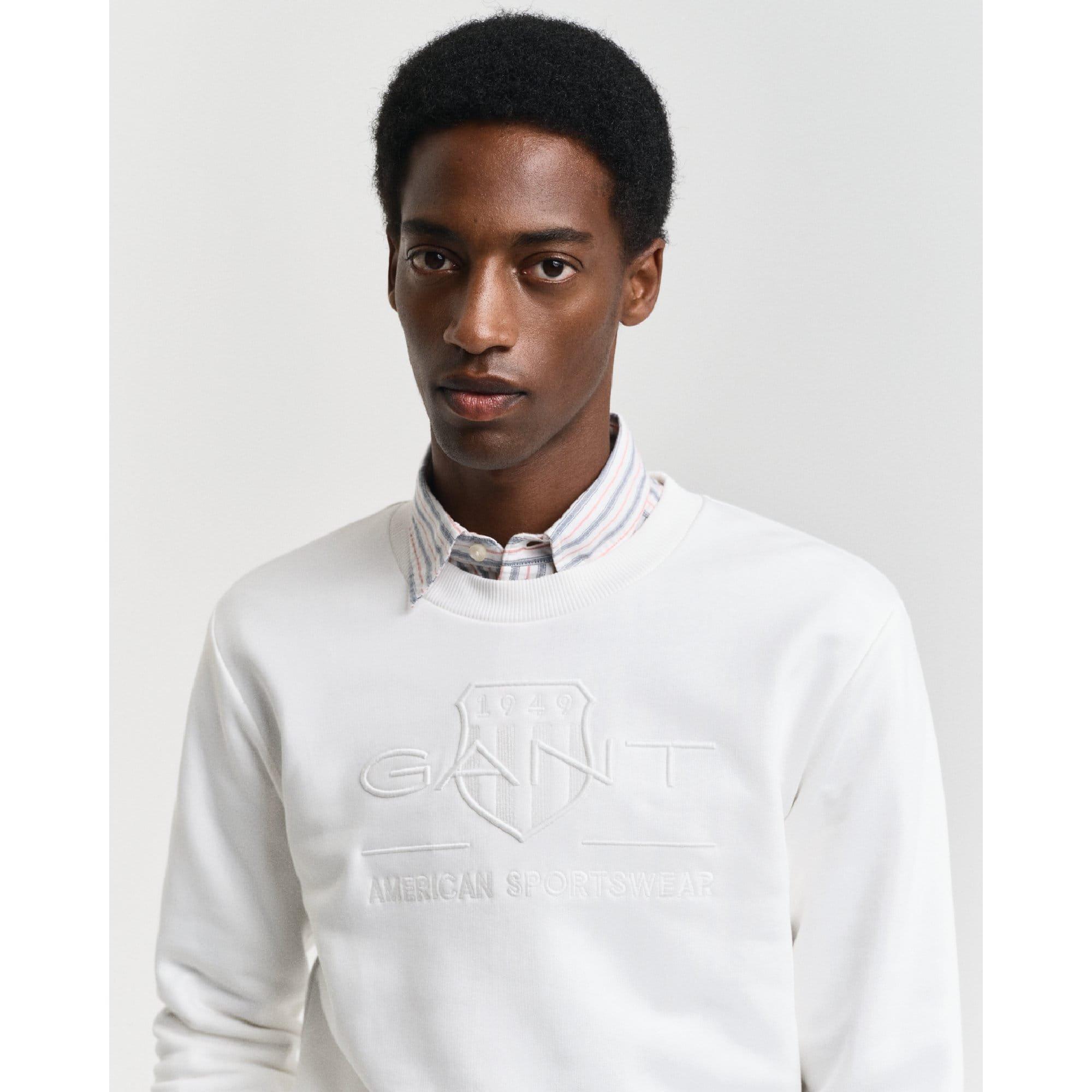 Cream - Gant - Tonal Shield Crewneck Sweatshirt - 4