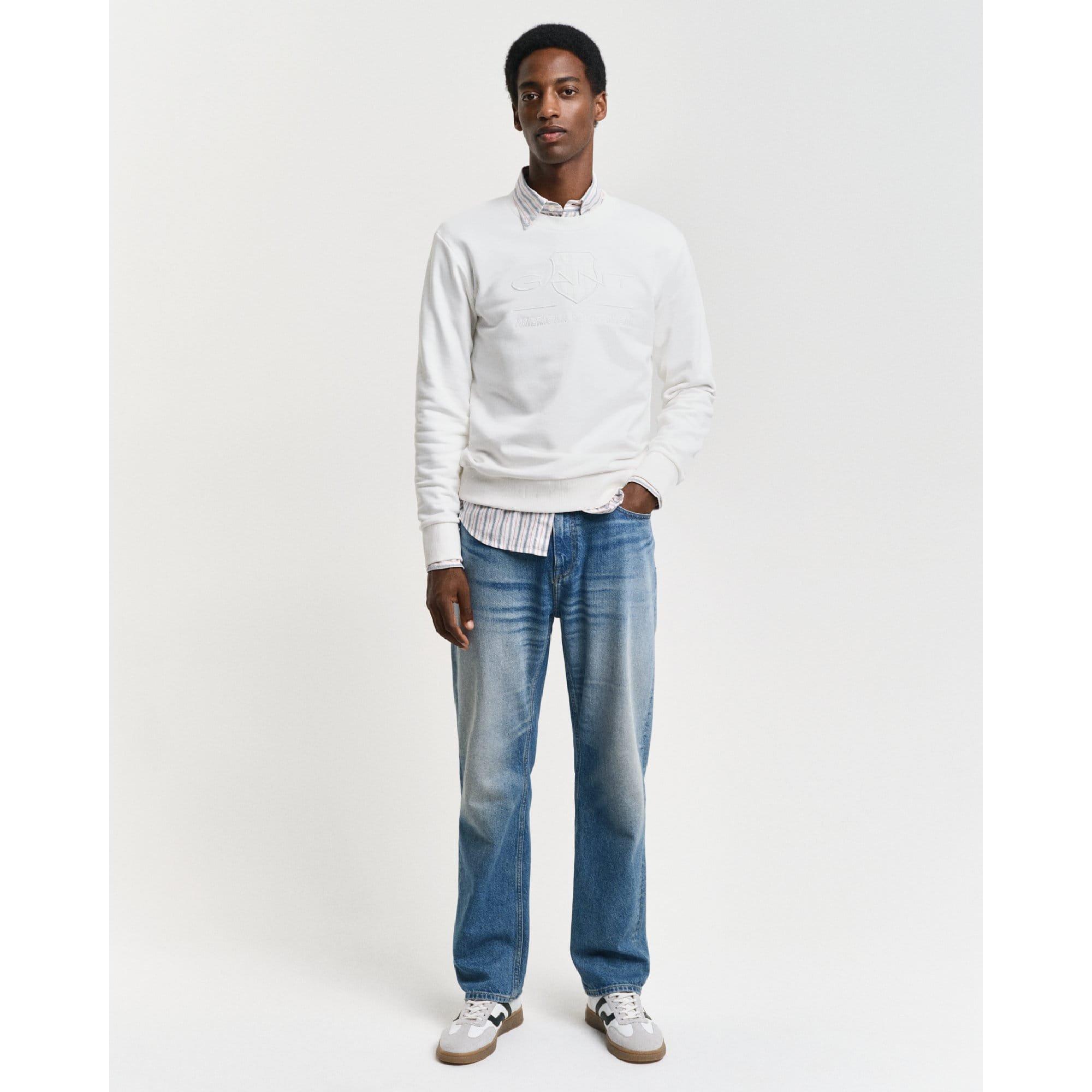 Cream - Gant - Tonal Shield Crewneck Sweatshirt - 5