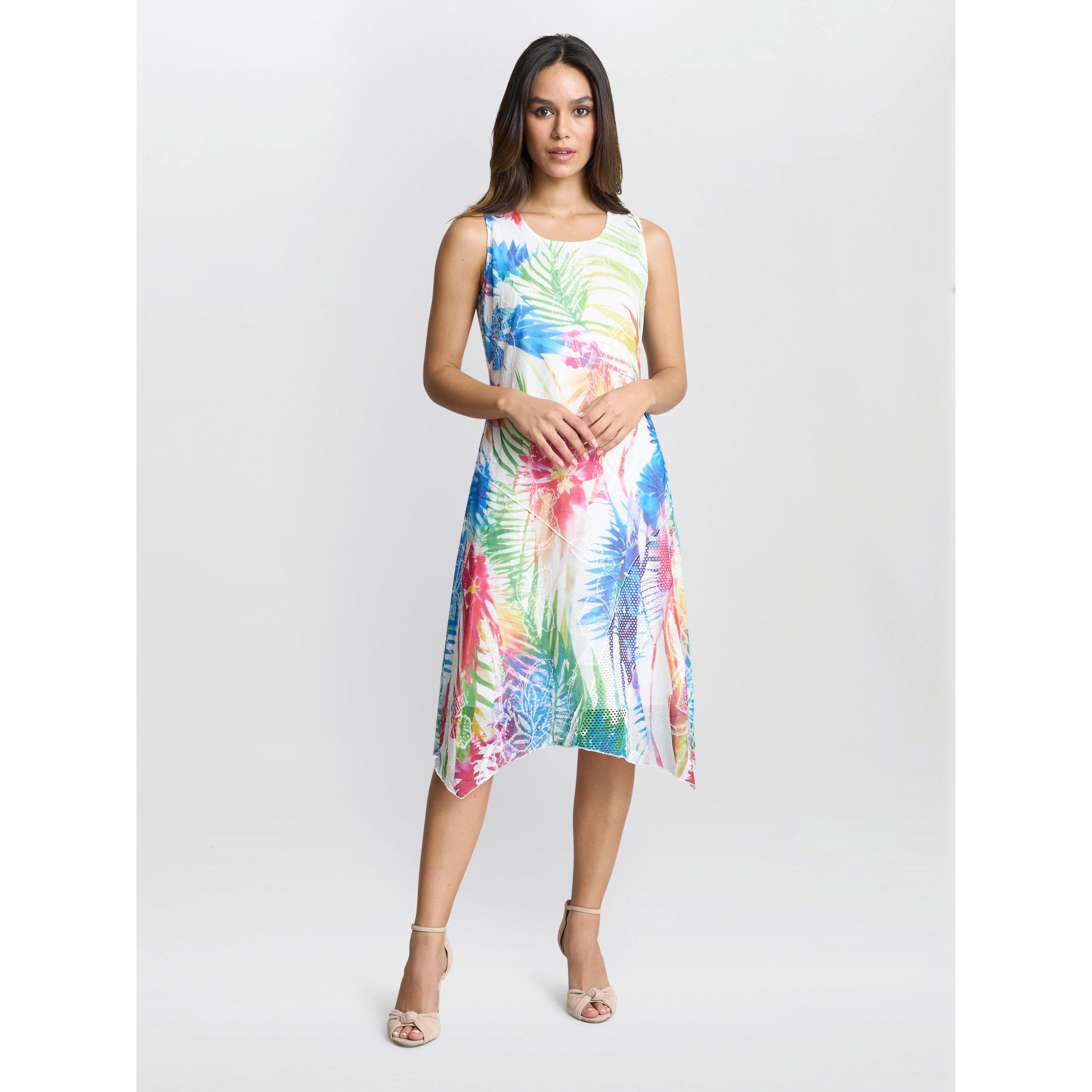 Multi - Gina Bacconi - Eliza Sleevelss Asymmetric Hem Dress - 3