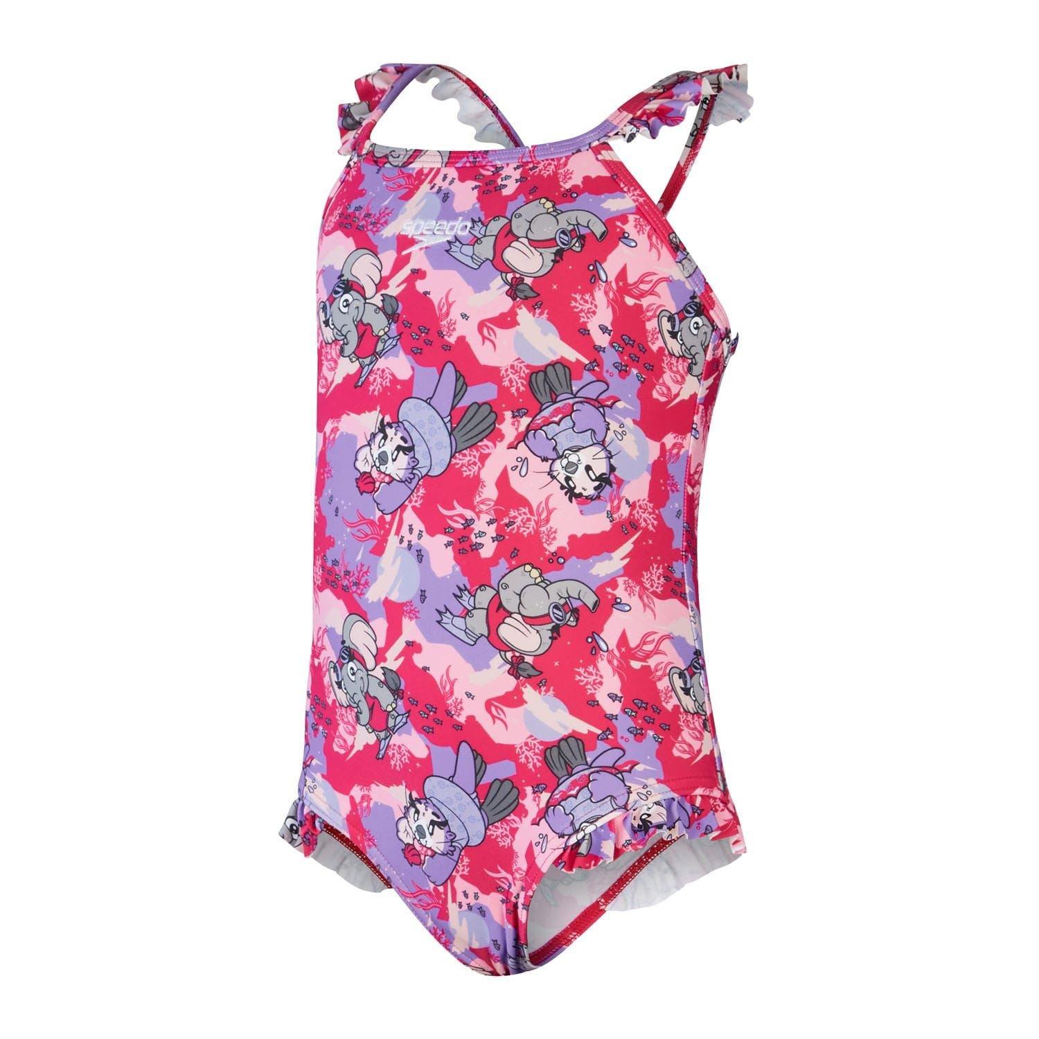 Pink - Speedo - LTS DIGI FRILL COSTUME TRSP IF - 1
