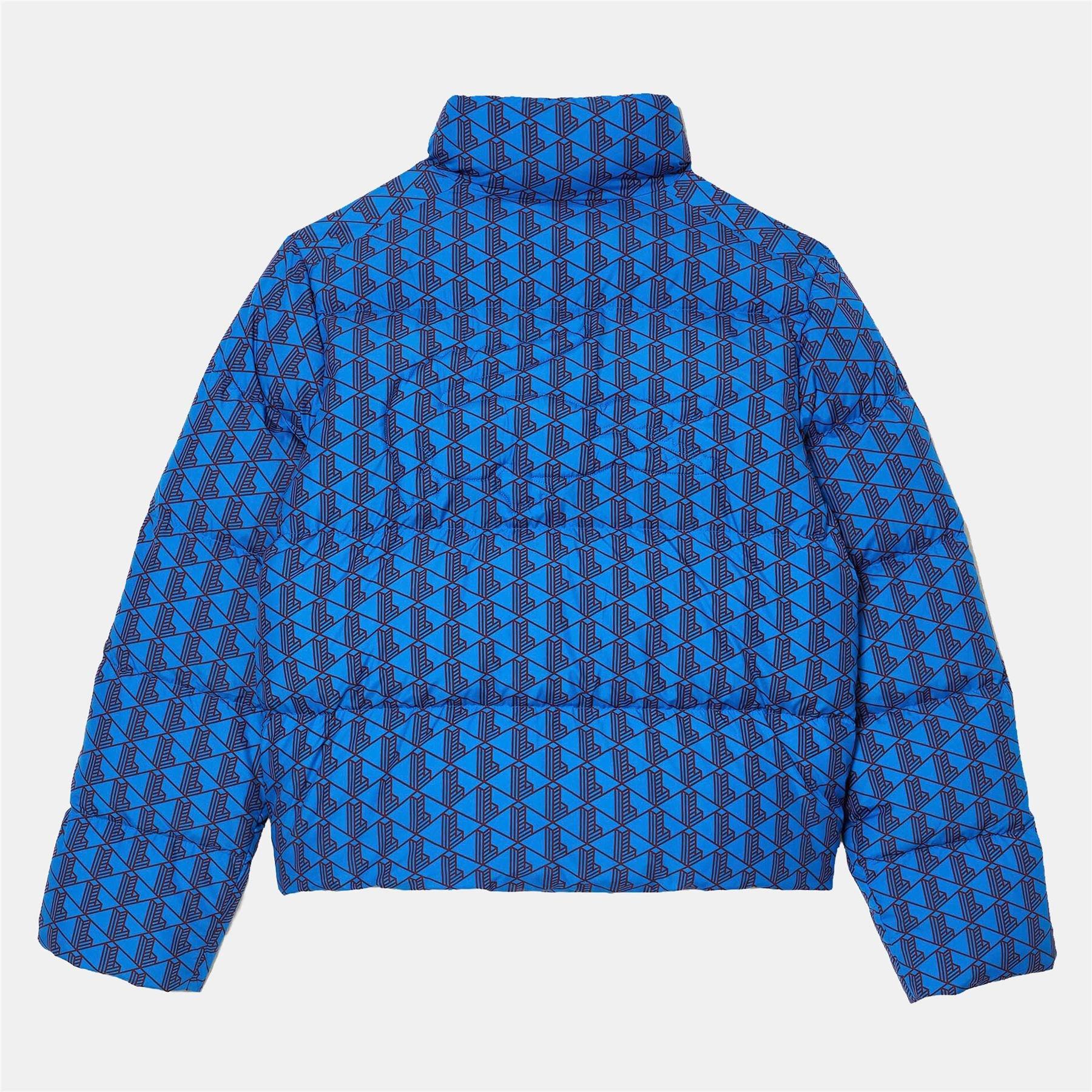 Multi Colour - Lacoste - Hooded Monogram Print Puffer Jacket - 2