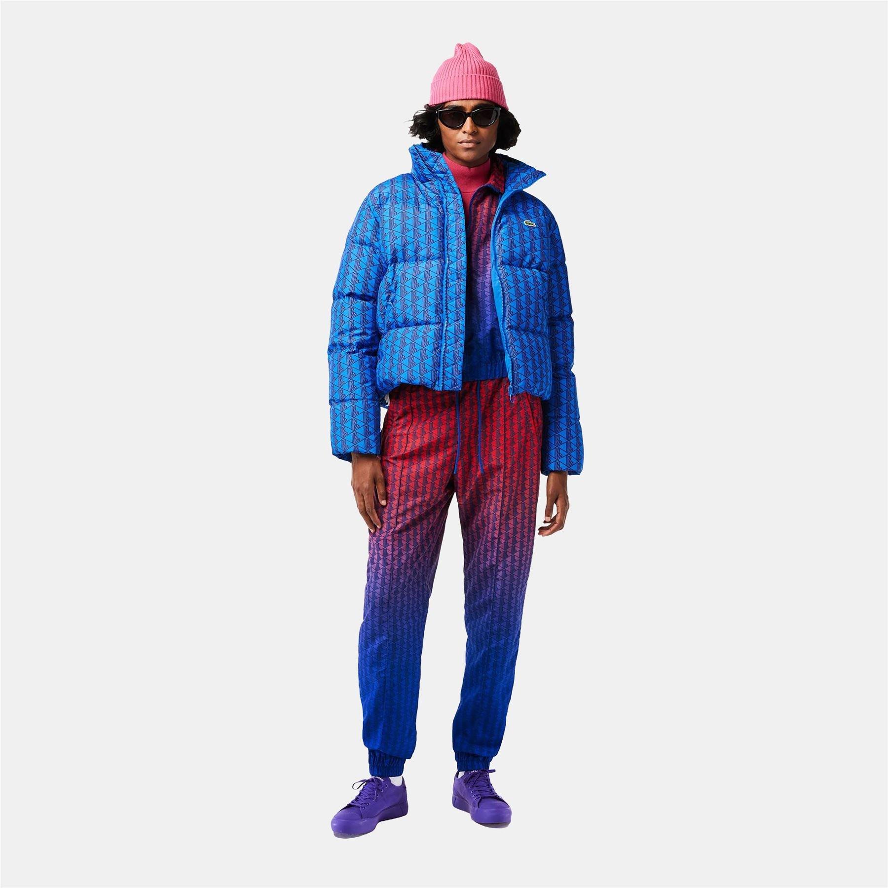 Multi Colour - Lacoste - Hooded Monogram Print Puffer Jacket - 3