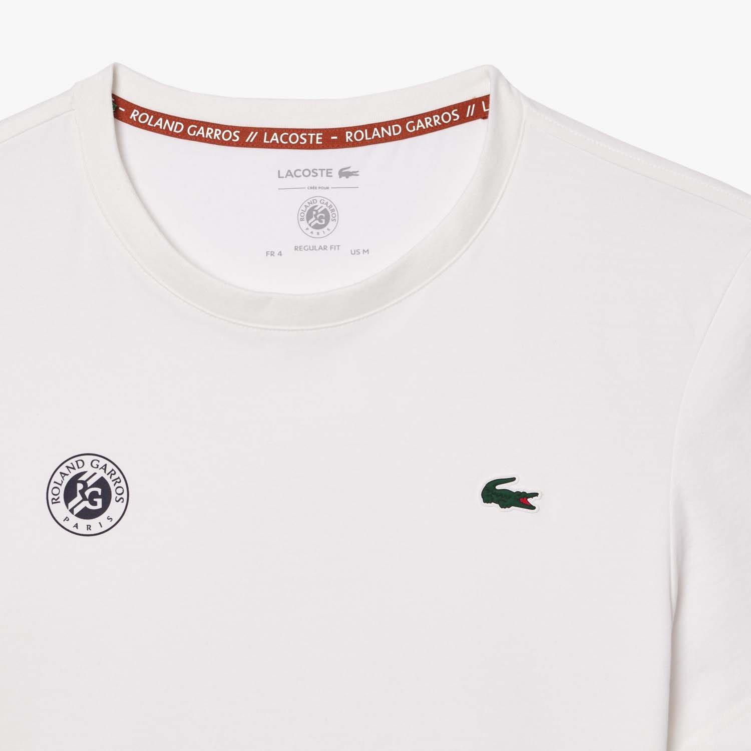 White - Lacoste - Roland-Garros Edition Ultra Dry Tennis T-Shirt - 3