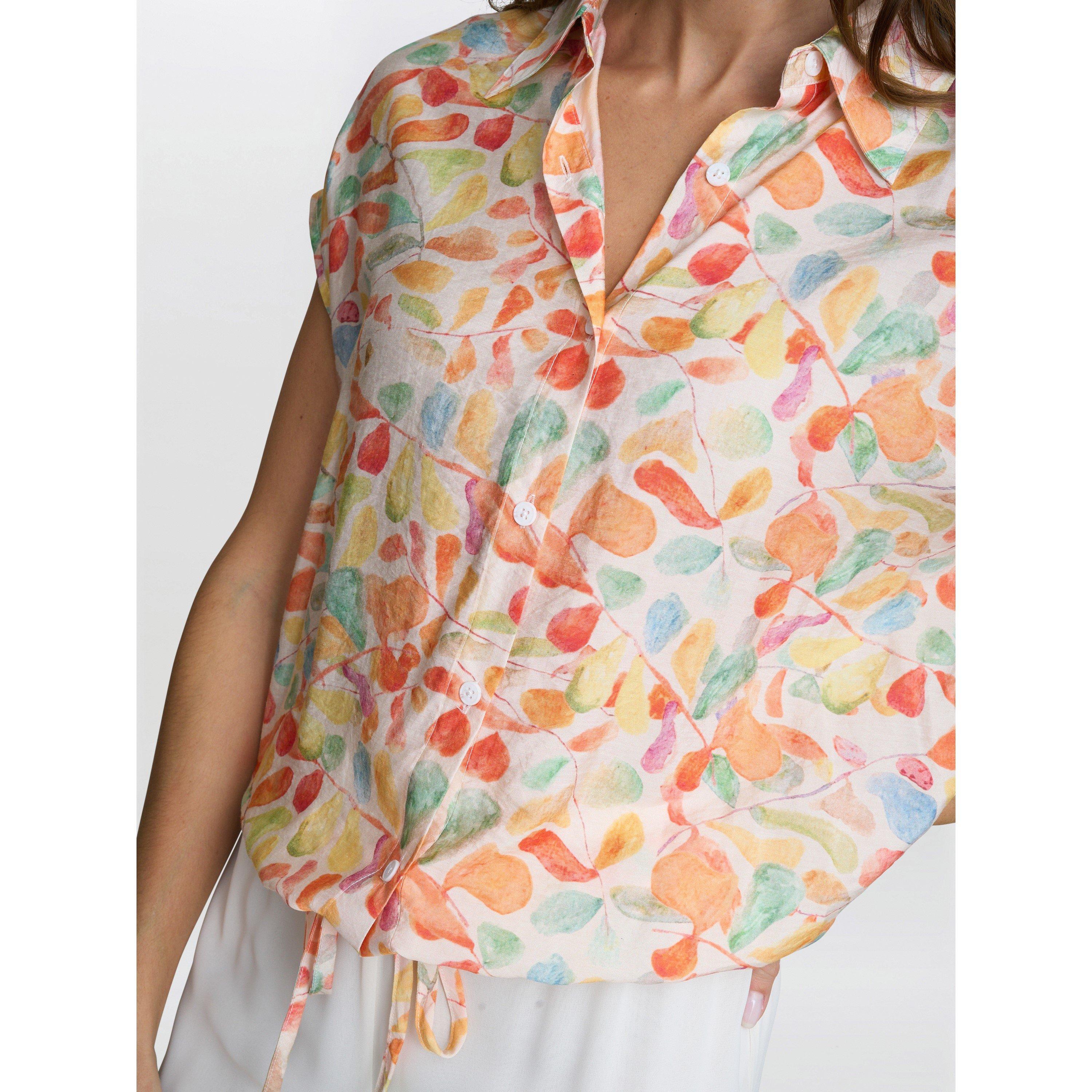 Multi - Gina Bacconi - Women's Faith Tie Waist Blouse - 5