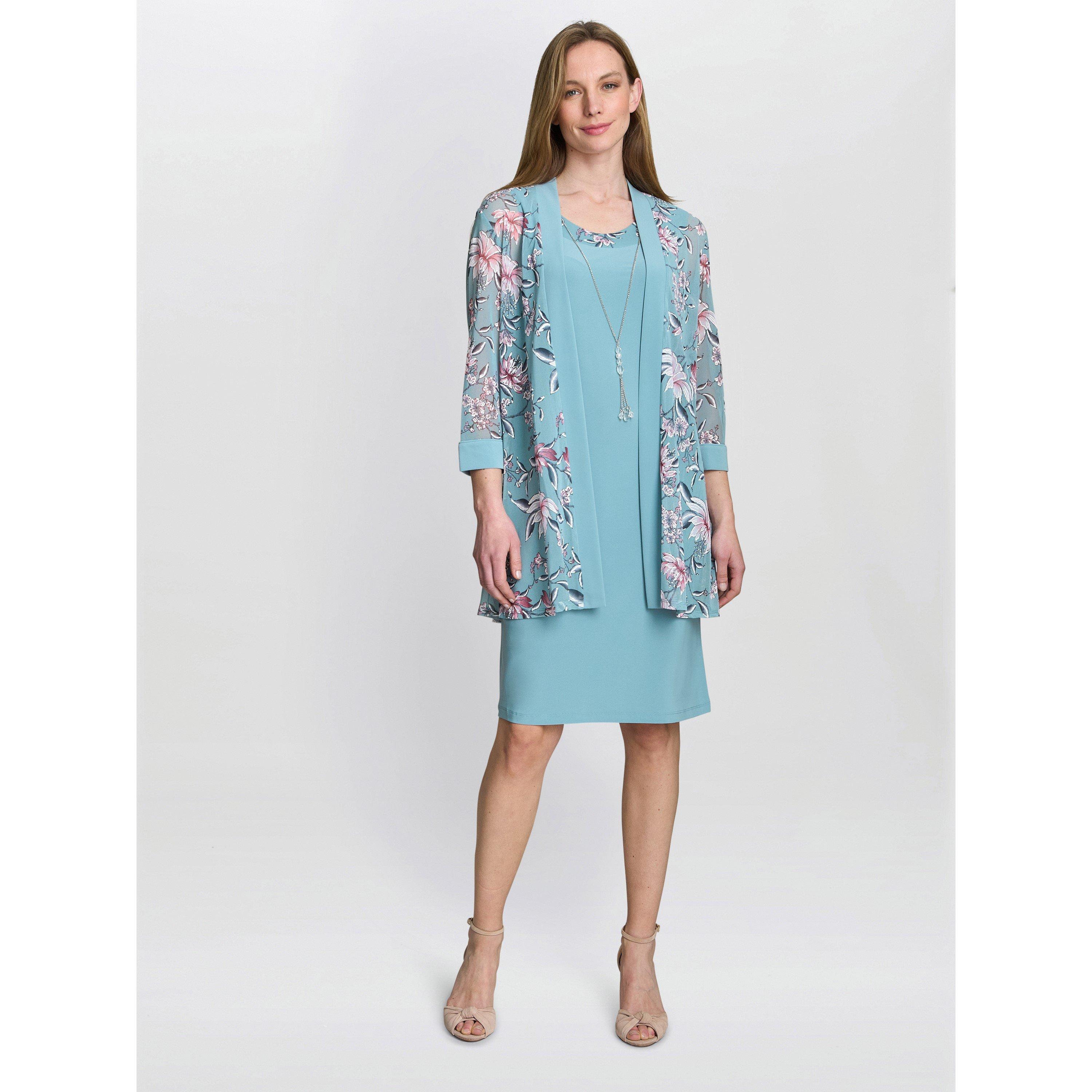 Aqua - Gina Bacconi - CALLIE Printed Dress and Jacket - 6