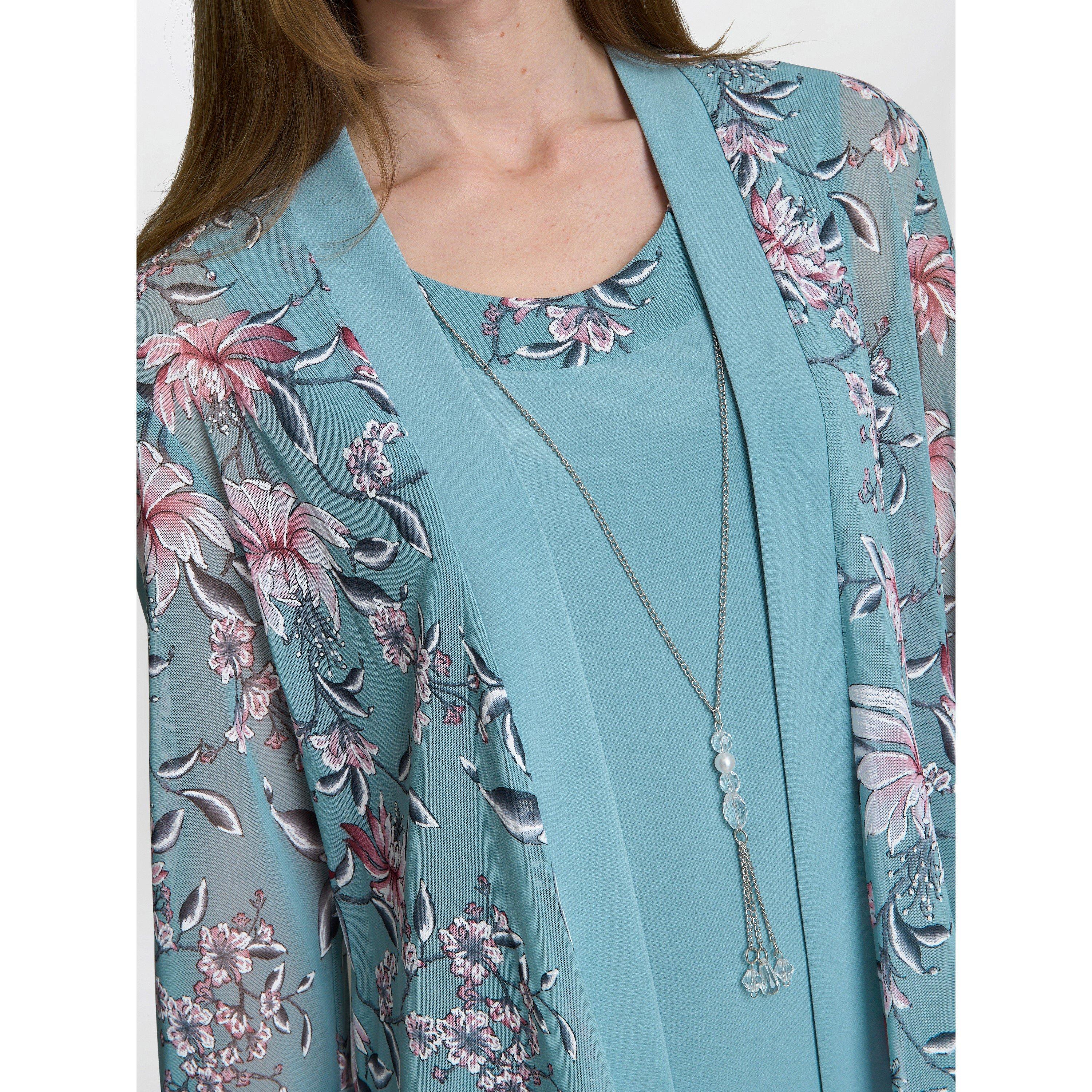 Aqua - Gina Bacconi - CALLIE Printed Dress and Jacket - 9