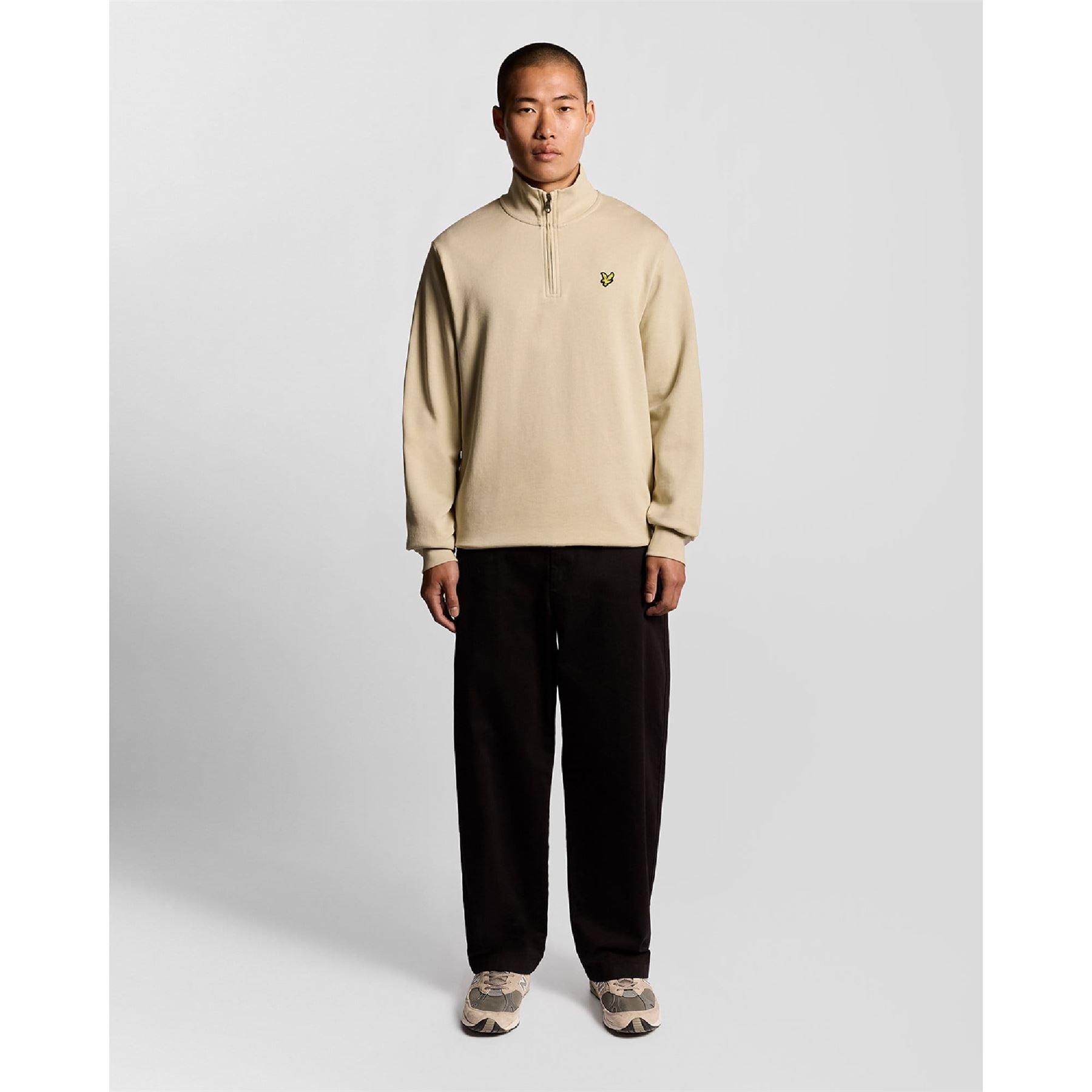 Brown - Lyle and Scott - Loopback Quarter Zip Sweatshirt - 2