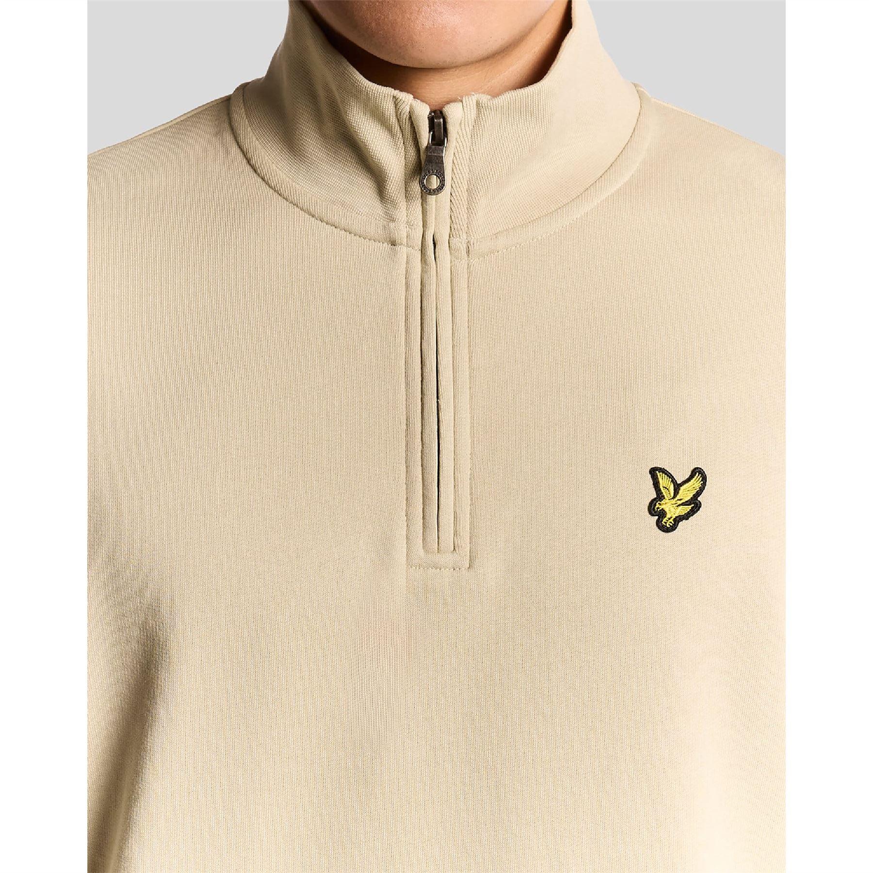 Brown - Lyle and Scott - Loopback Quarter Zip Sweatshirt - 3