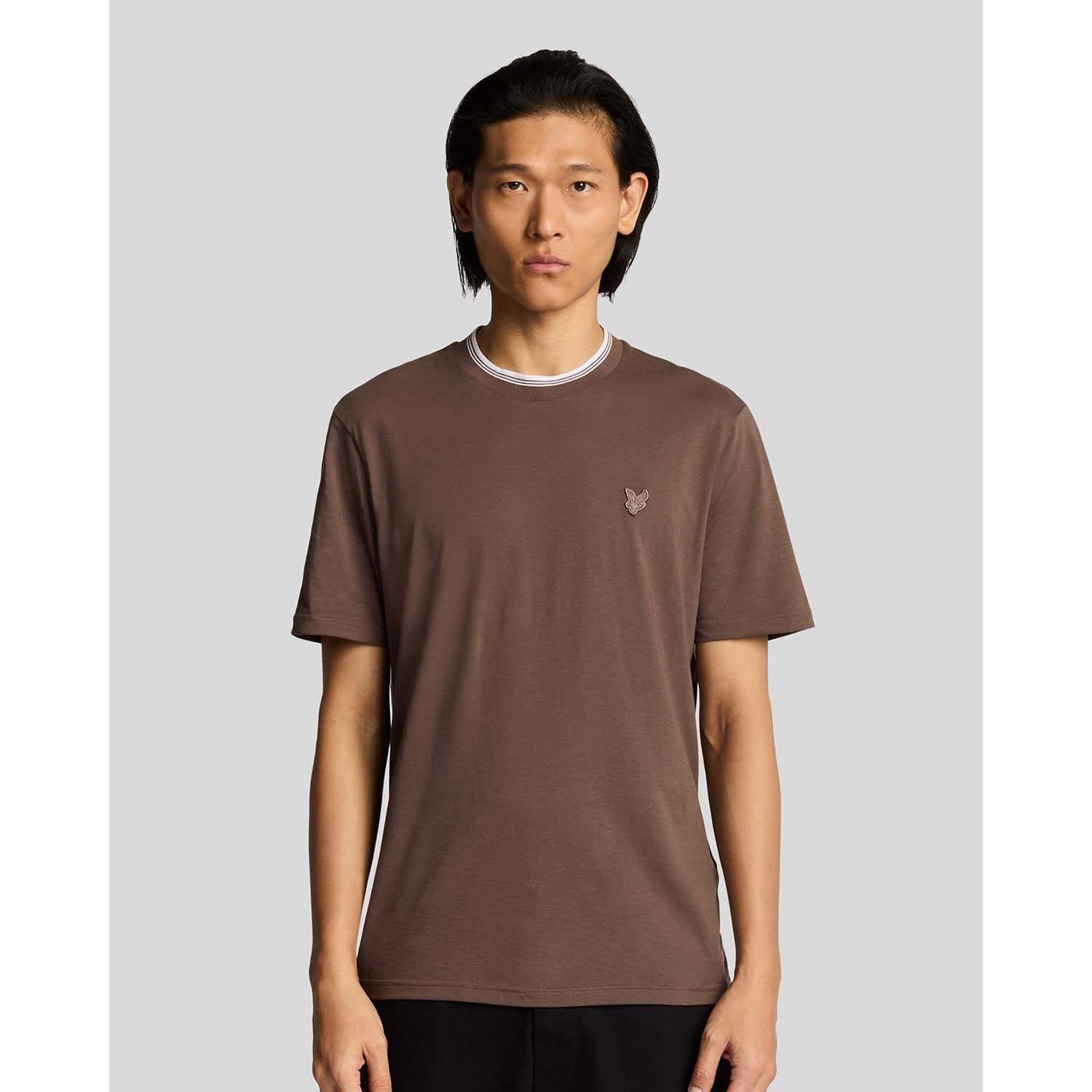 Purple - Lyle and Scott - Superfine Cotton Tipped T-Shirt - 1