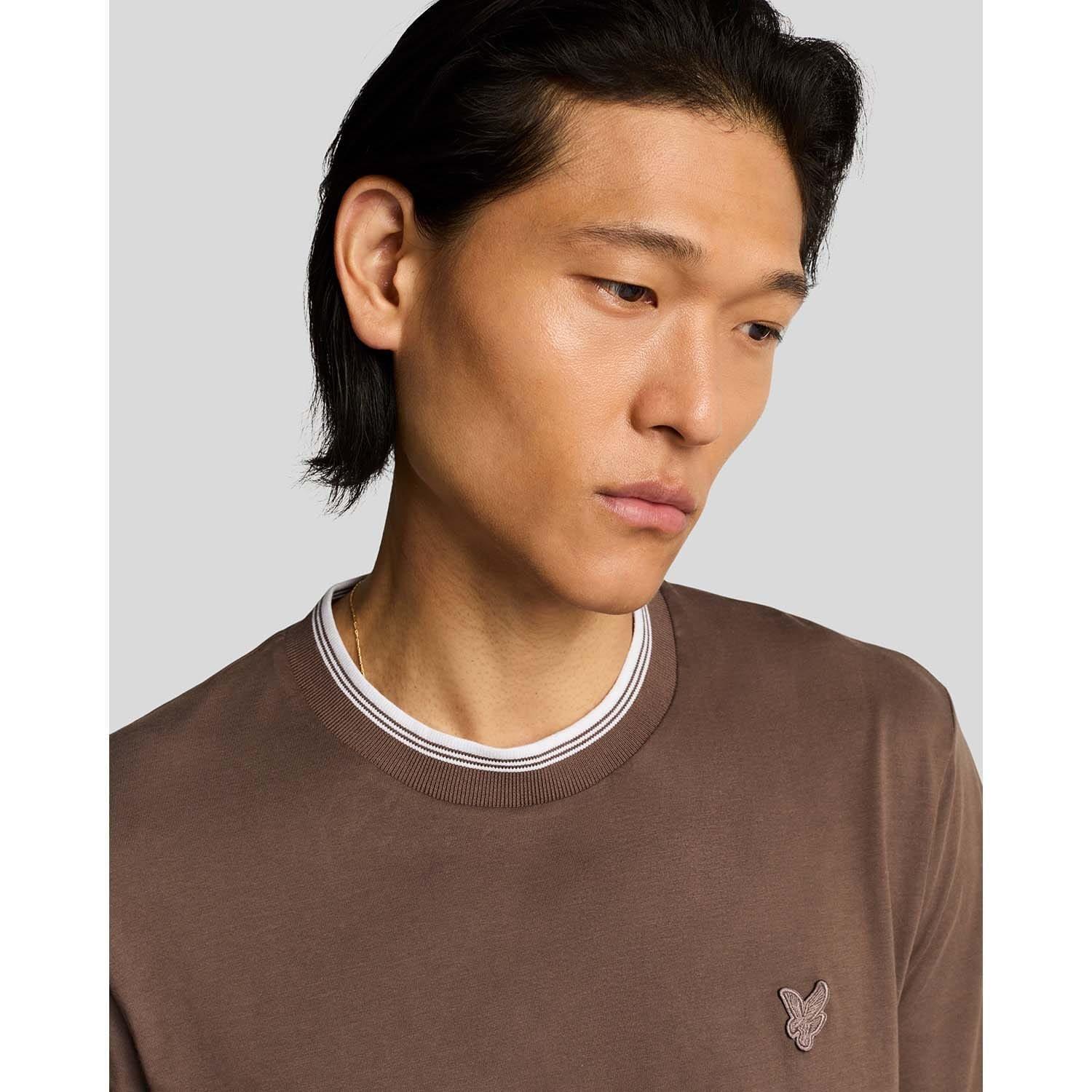 Purple - Lyle and Scott - Superfine Cotton Tipped T-Shirt - 4