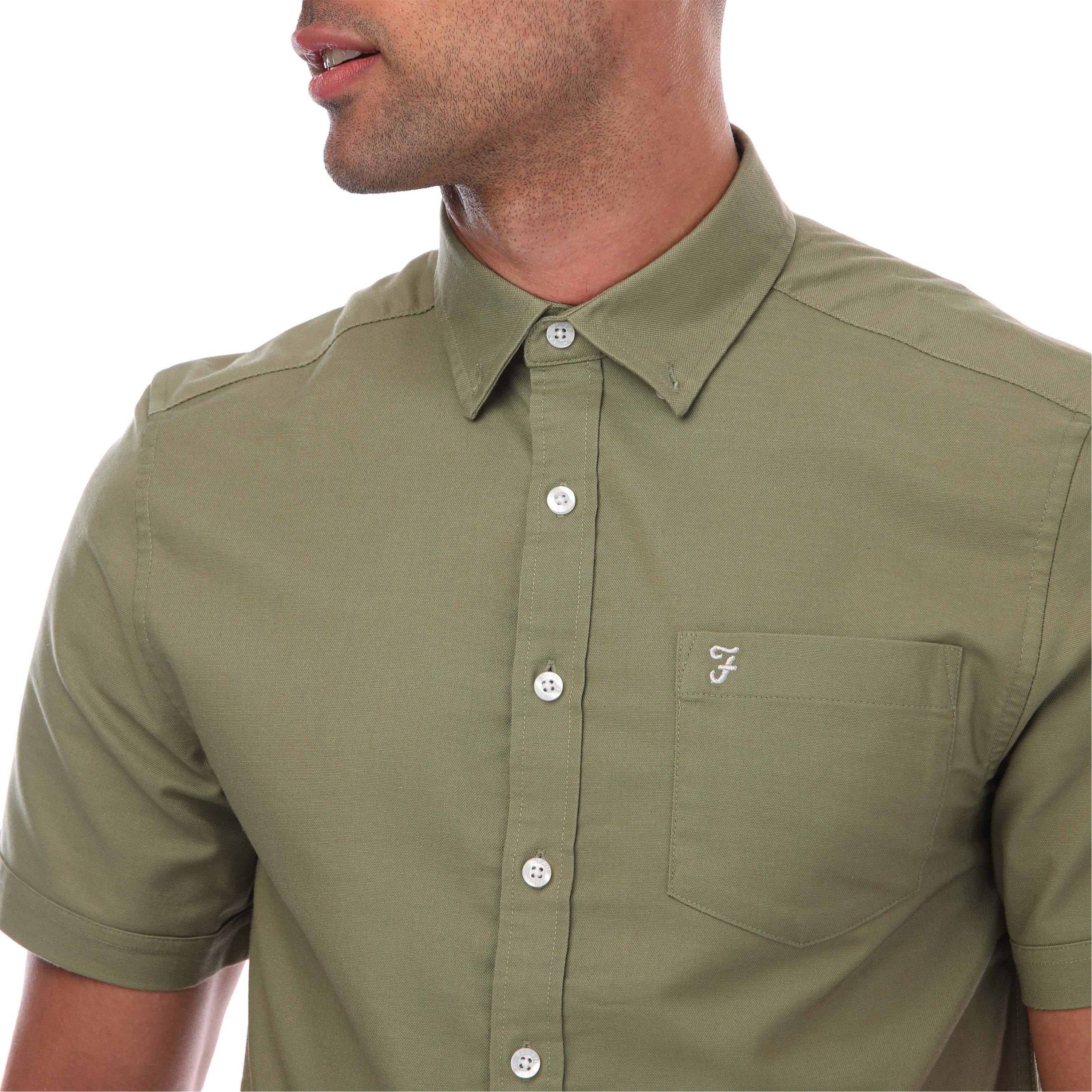 Olive - Farah - Drayton Short Sleeve Shirt - 3
