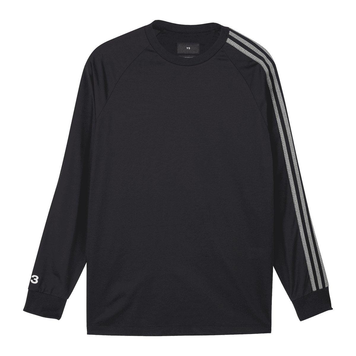 Black - Y3 - 3-Stripes Long Sleeve T-Shirt - 1