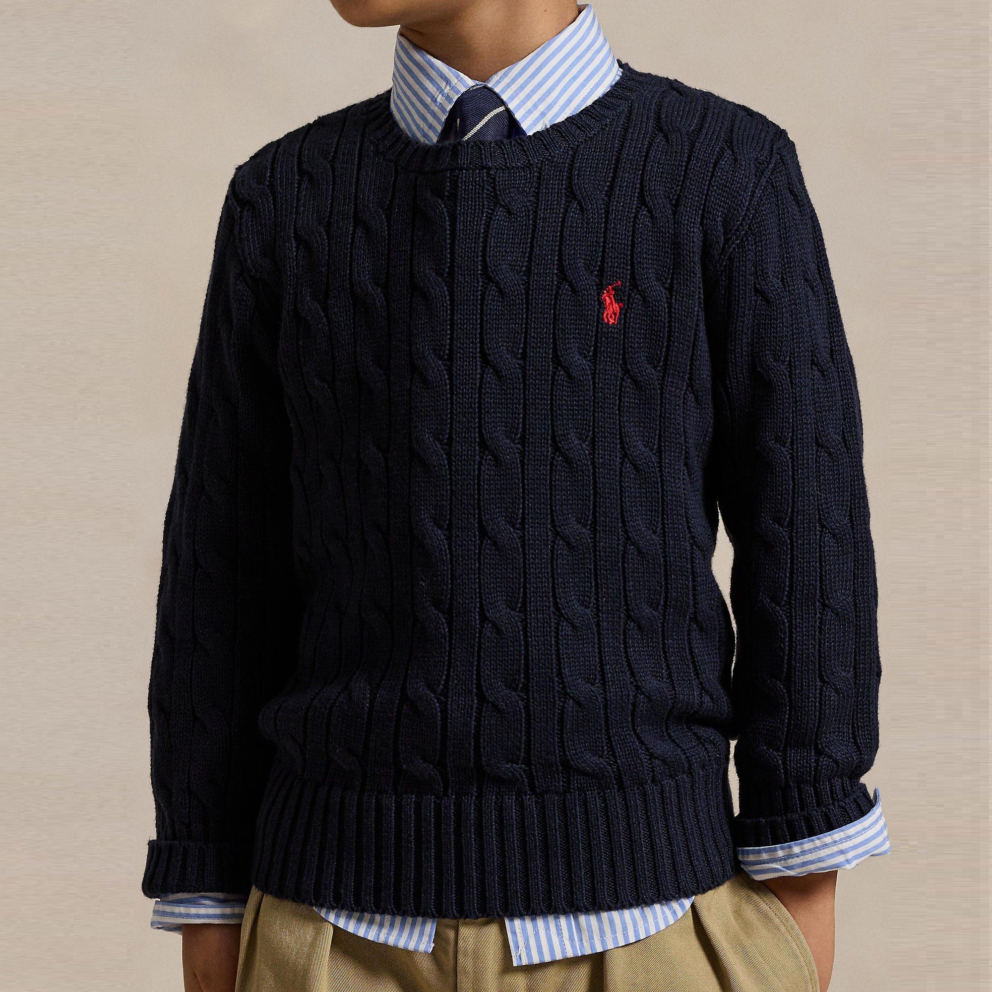 RL Navy - Polo Ralph Lauren - Polo Cable Knit Crew Jn71 - 4