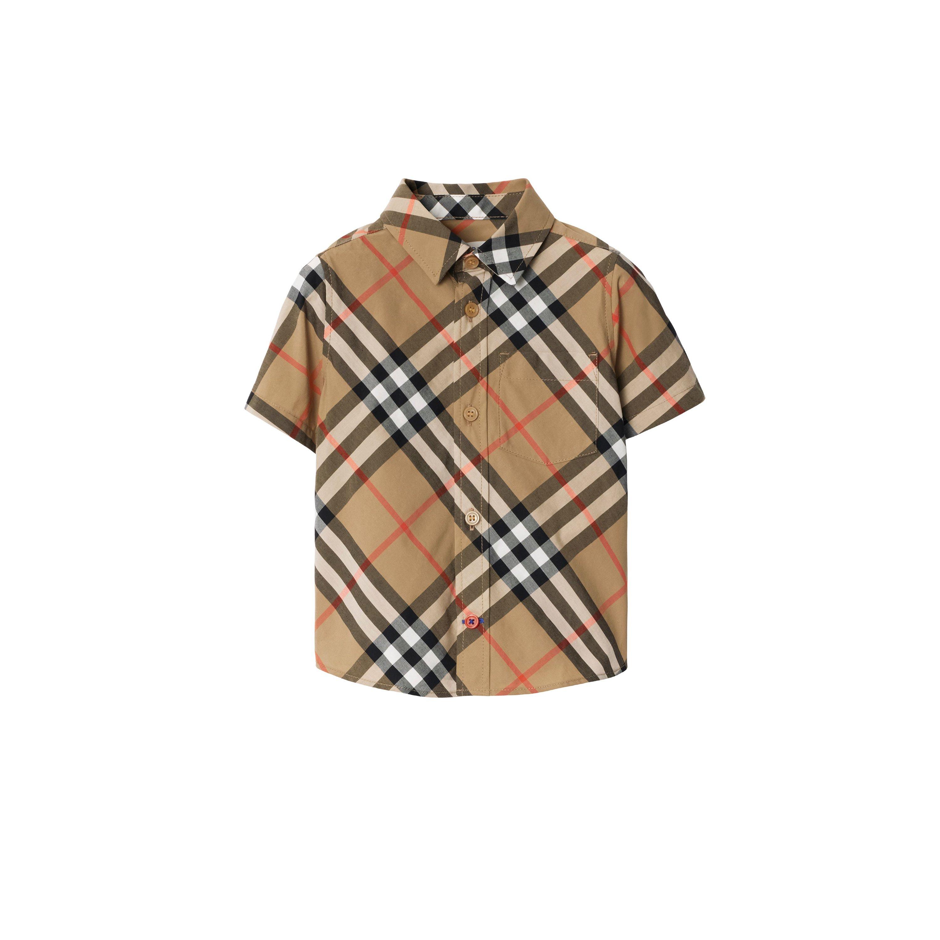 Beige B9368 - Burberry - Infants' Checked Cotton Owen Shirt - 1