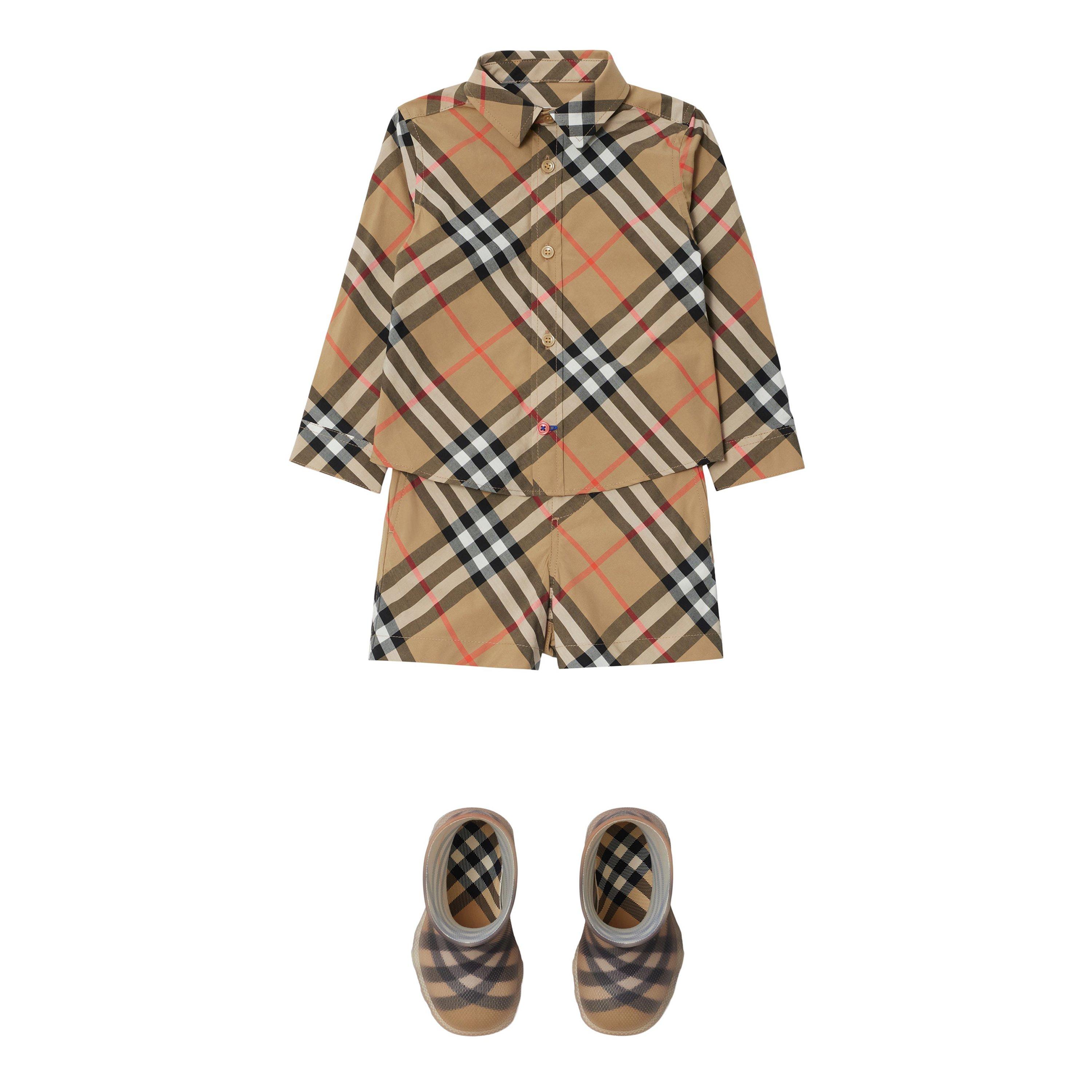 Beige  B9368 - Burberry - Infants' Burberry Check Cotton Owen Shirt - 3