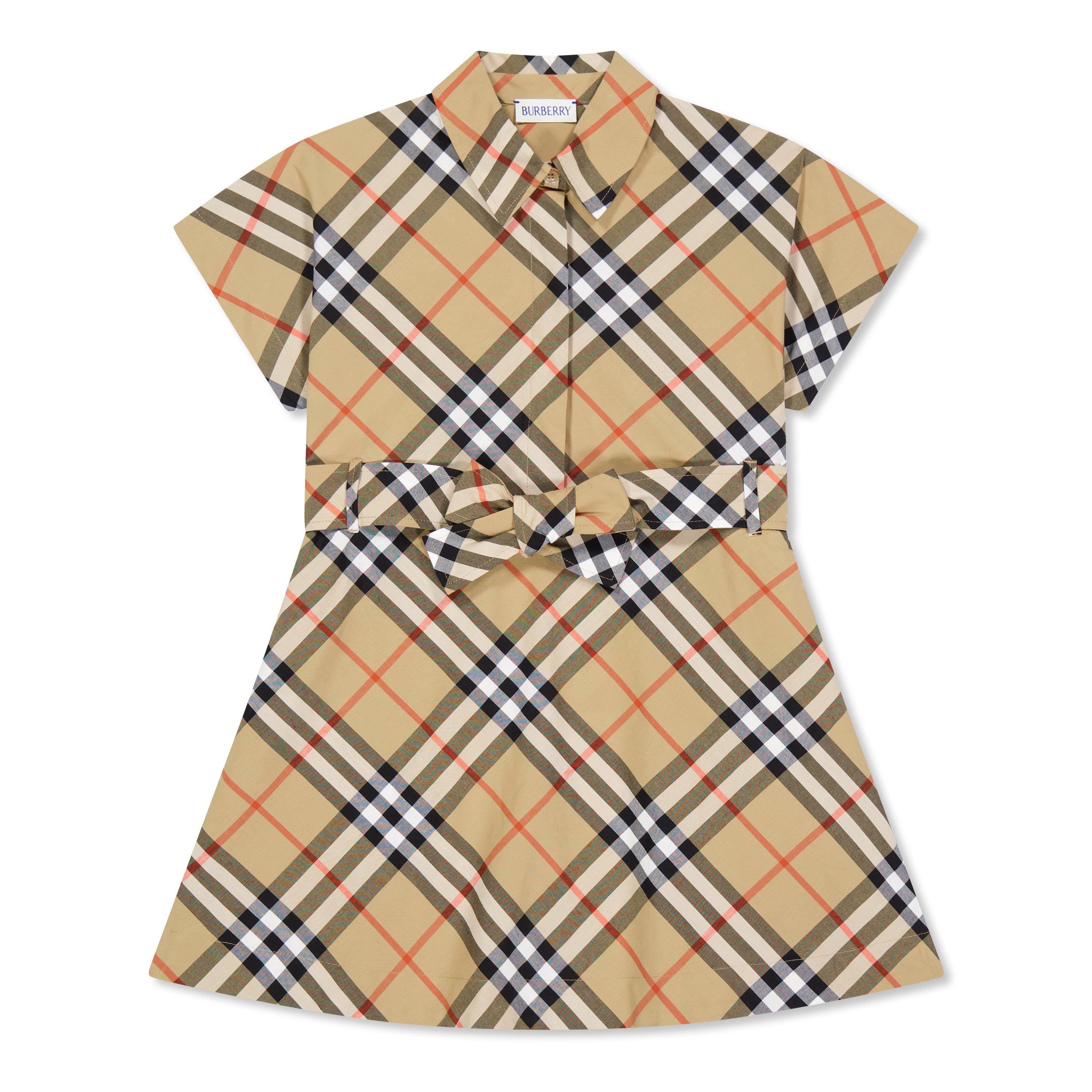 Burberry Check Dress Juniors - Beige  B9368 - Size 8Y