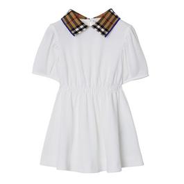 Burberry Check Collar Cotton Polo Shirt Dress Babies