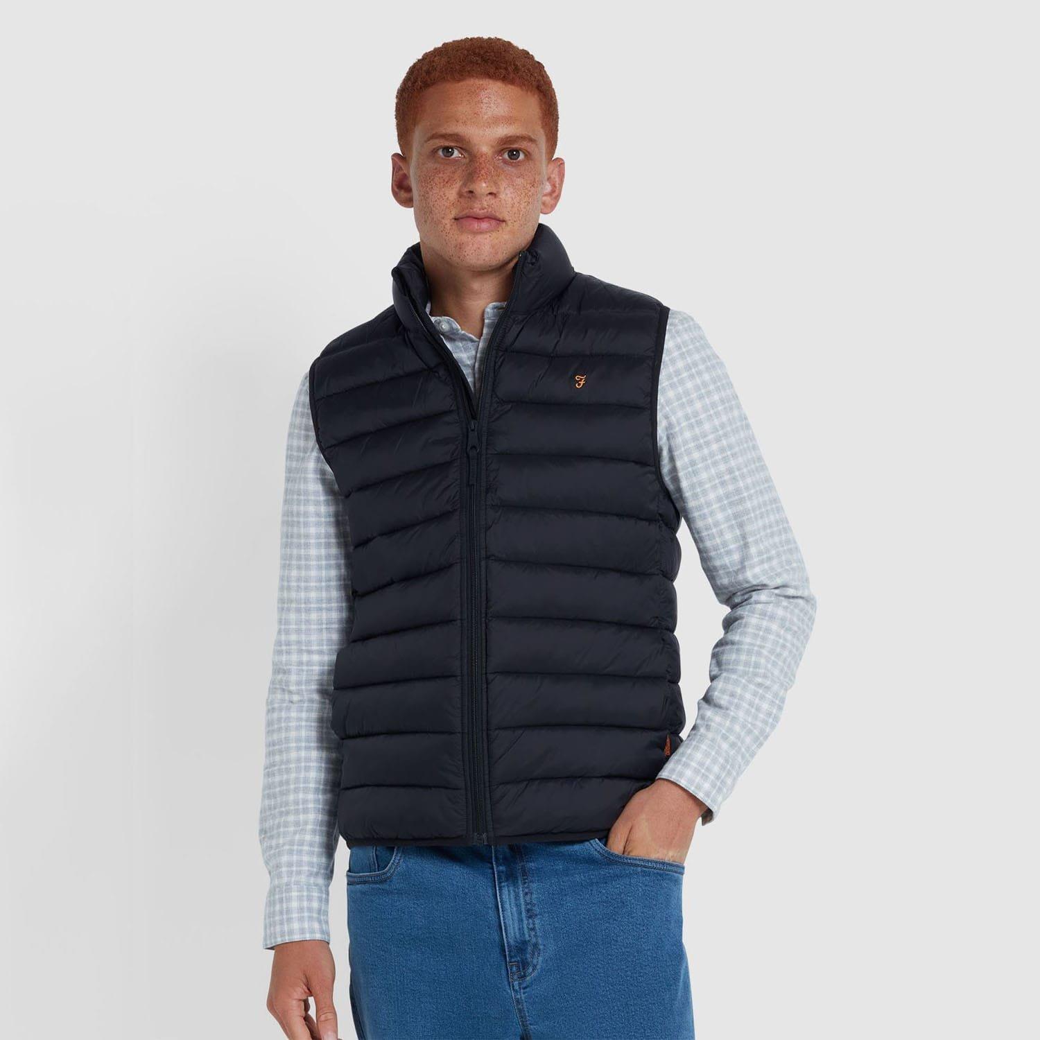 Black - Farah - Joel Wadded Gilet - 1