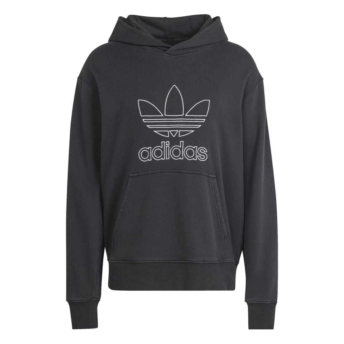 Black - adidas Originals - Adicolor Outline Trefoil Hoodie - 1