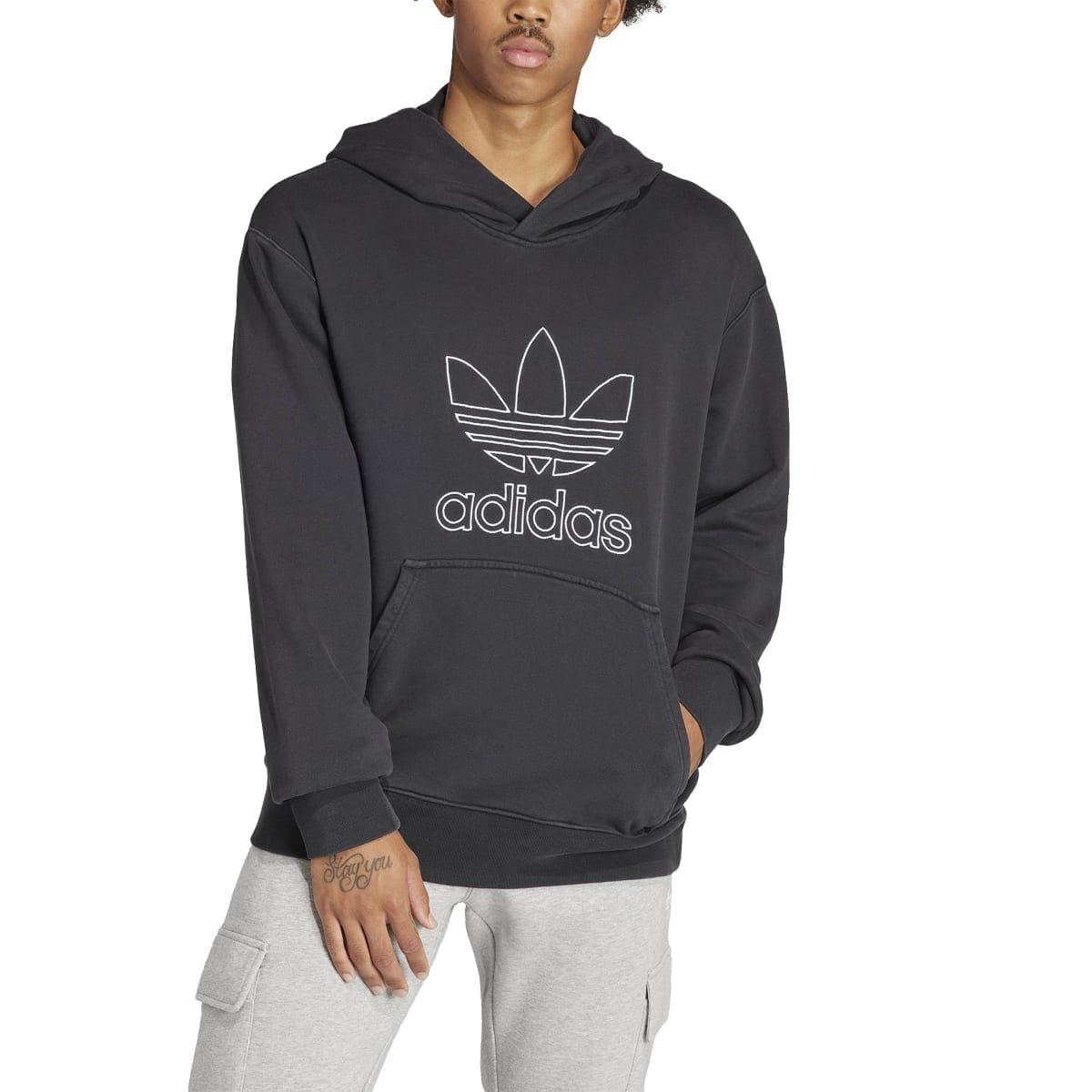 Black - adidas Originals - Adicolor Outline Trefoil Hoodie - 4