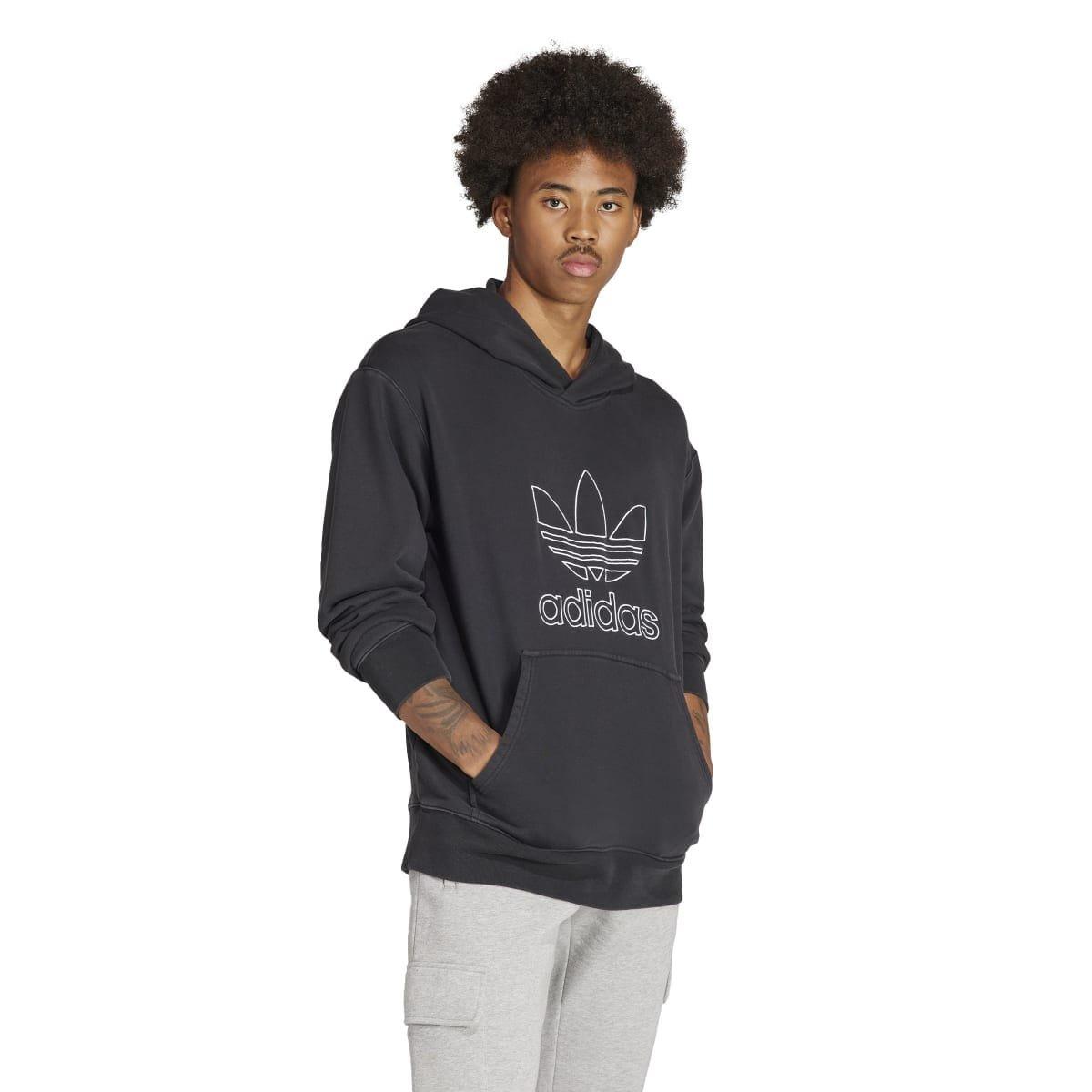 Black - adidas Originals - Adicolor Outline Trefoil Hoodie - 6