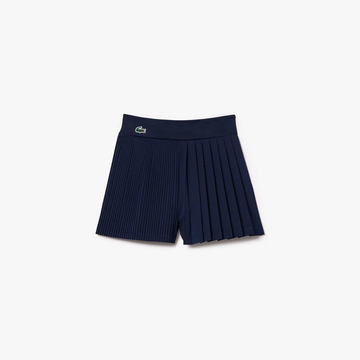 Blue - Lacoste - Pleated Lined Tennis Shorts - 1