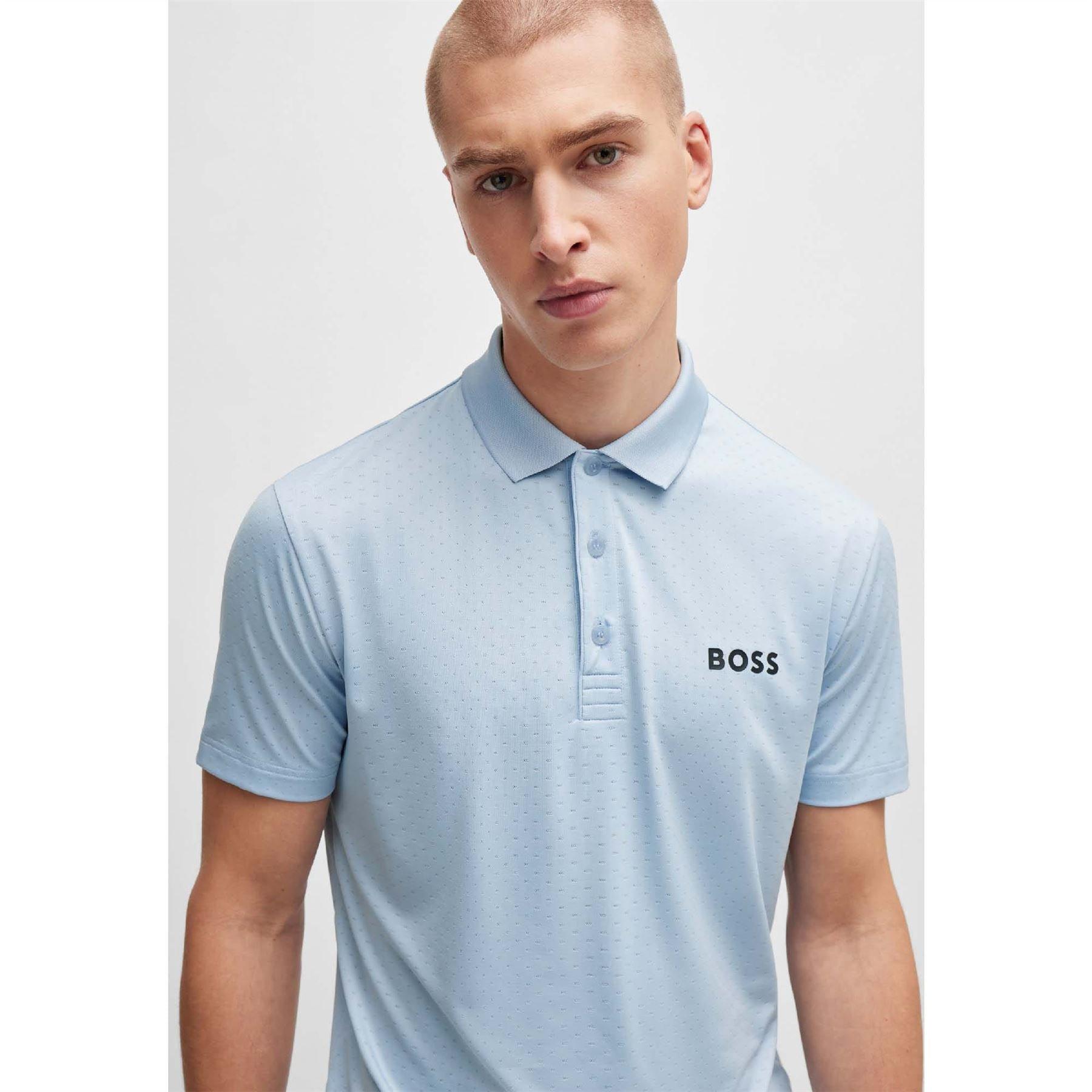 Purple - Boss - Paddytech Contrast Logo Polo Shirt - 3