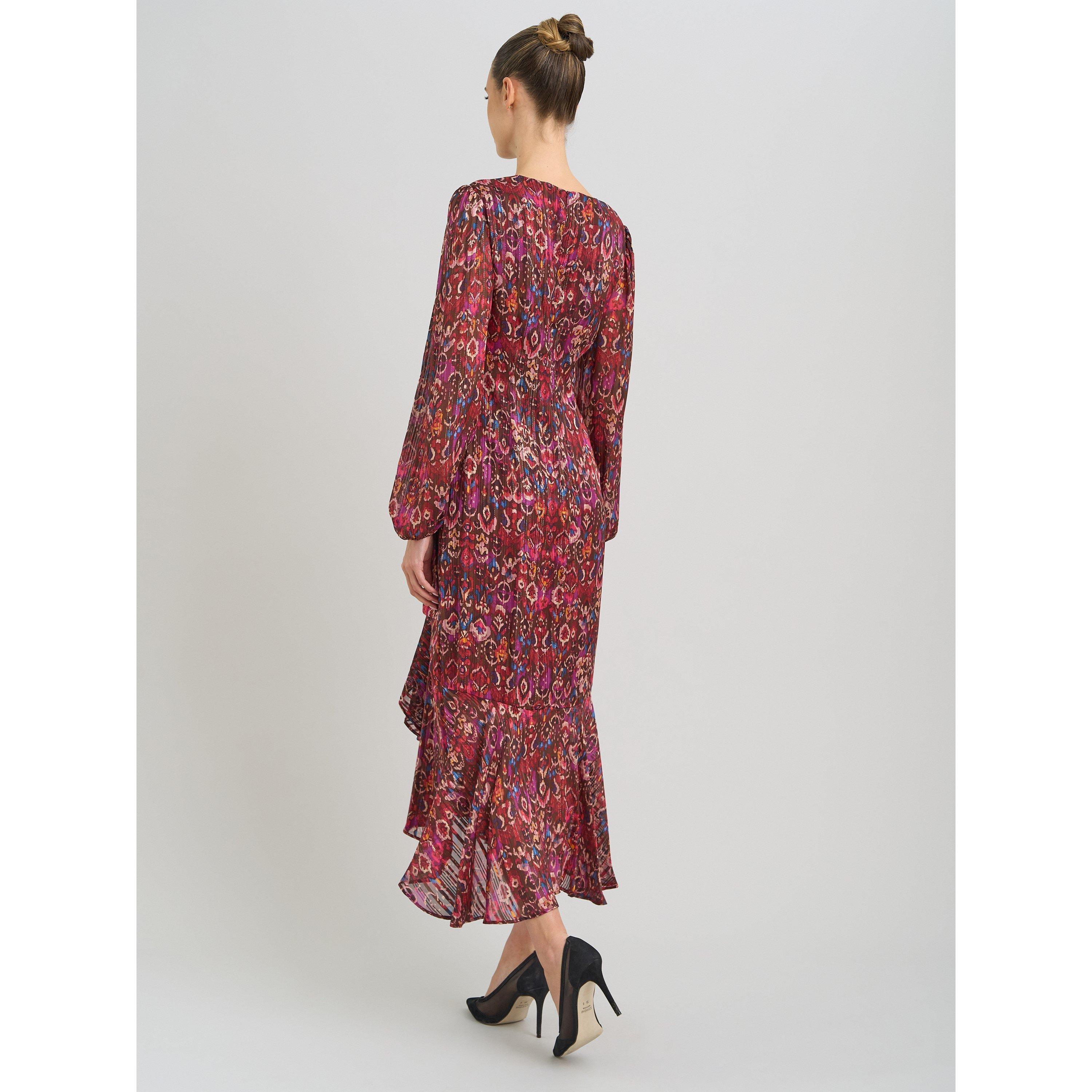 Multi - Gina Bacconi - Sharron Printed Wrap Midi Dress - 2