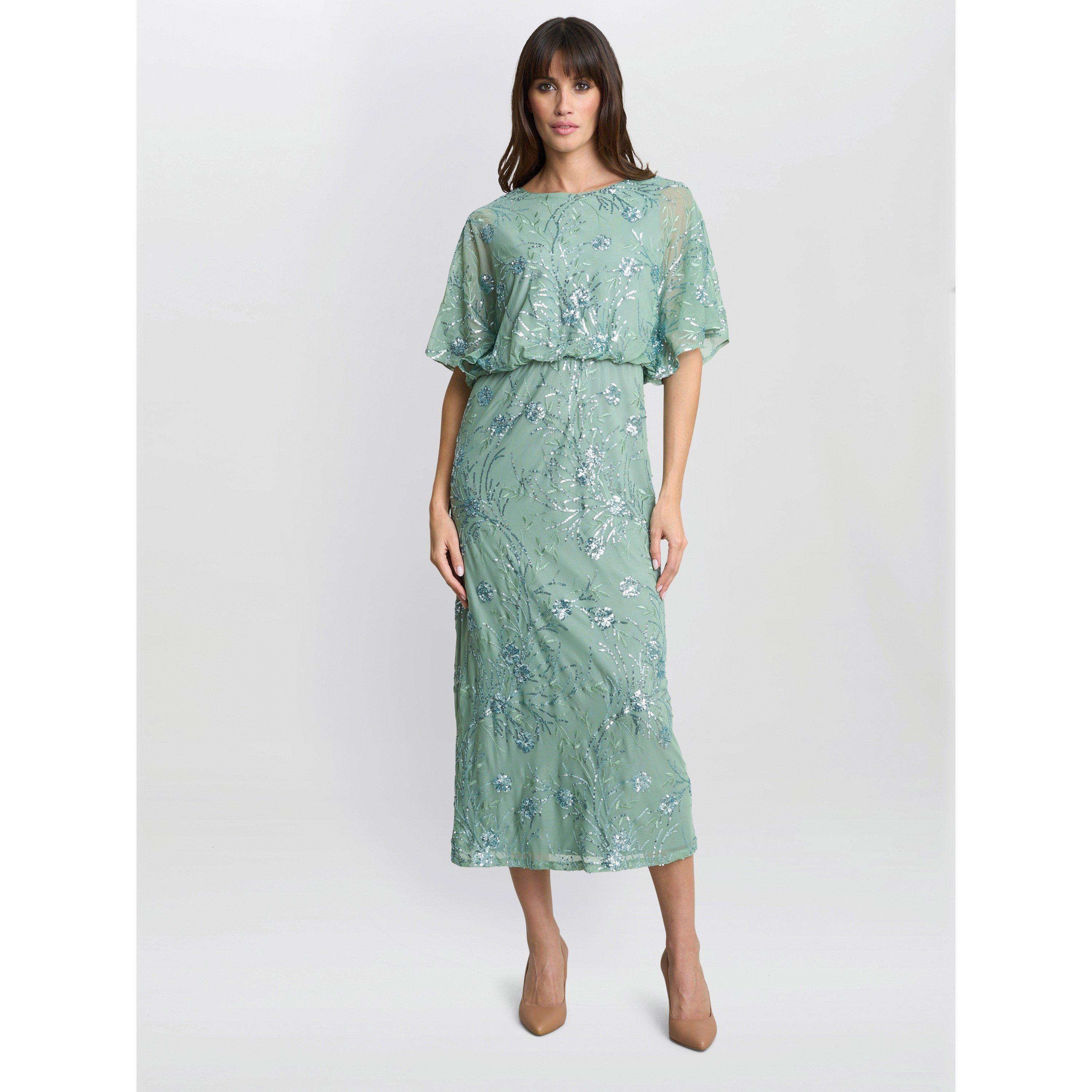 Gina Bacconi Women's Ava Sequin Maxi Dress - Sage - 18