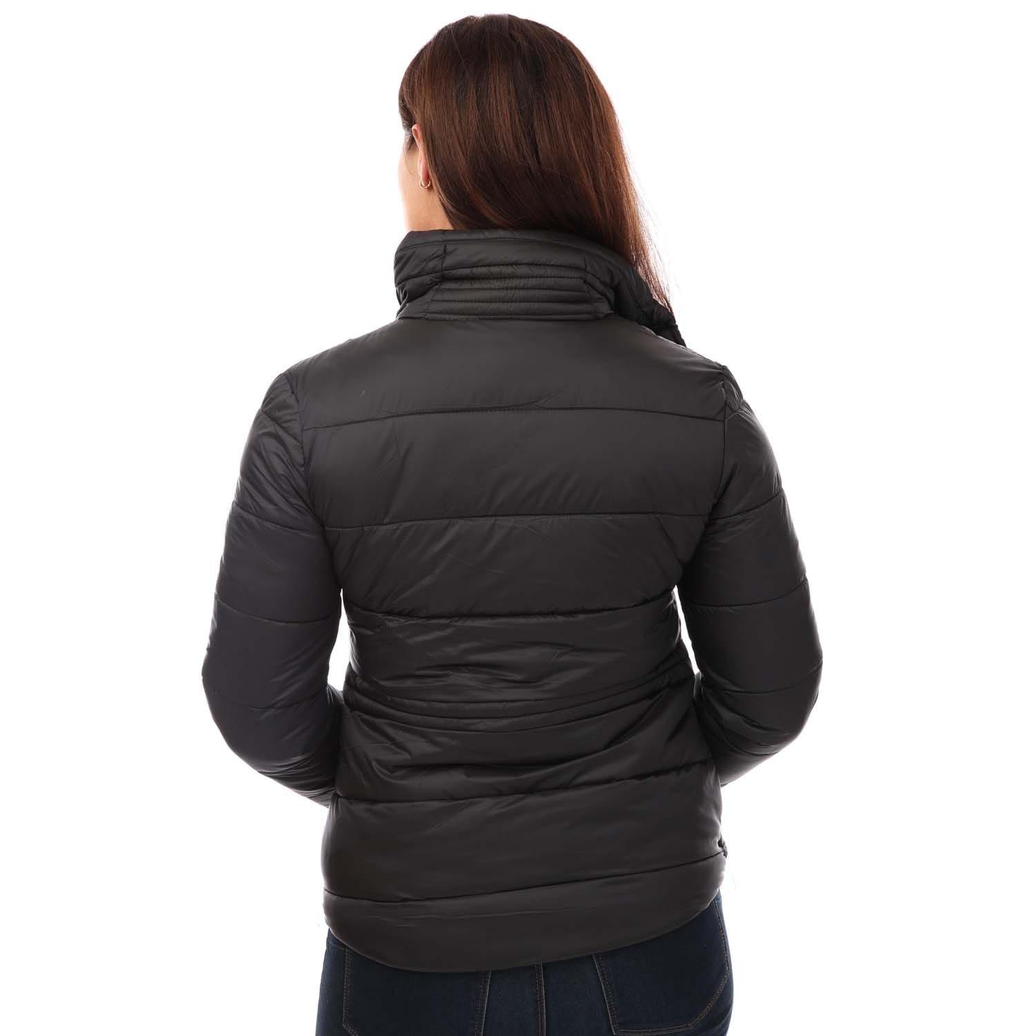 Black - Elle - Women's  Padded High Neck Zip Softshell Jacket - 2