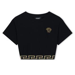 Versace Logo Crop T Shirt Juniors