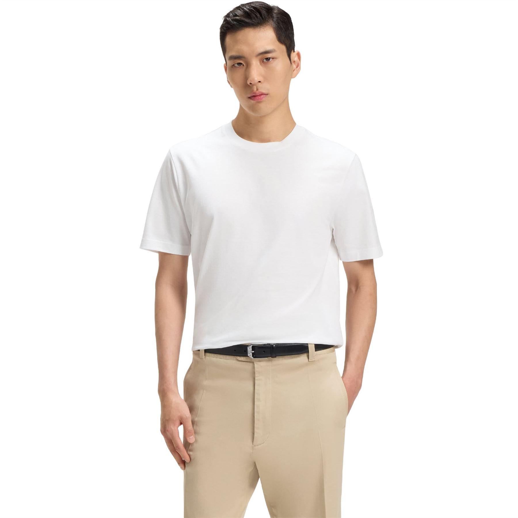 White - Boss - Thompson 02 Cotton Jersey Regular Fit T-Shirt - 2