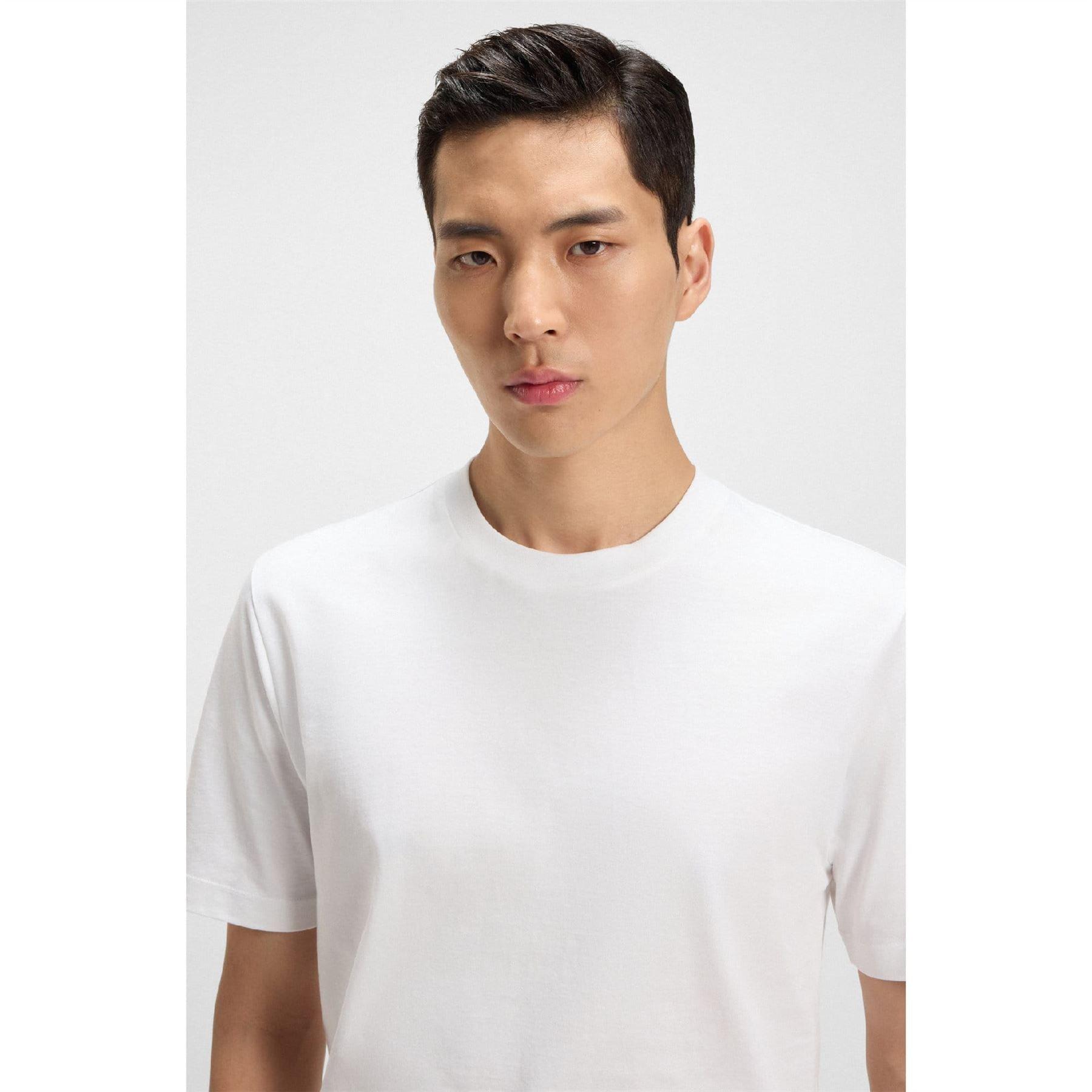 White - Boss - Thompson 02 Cotton Jersey Regular Fit T-Shirt - 5