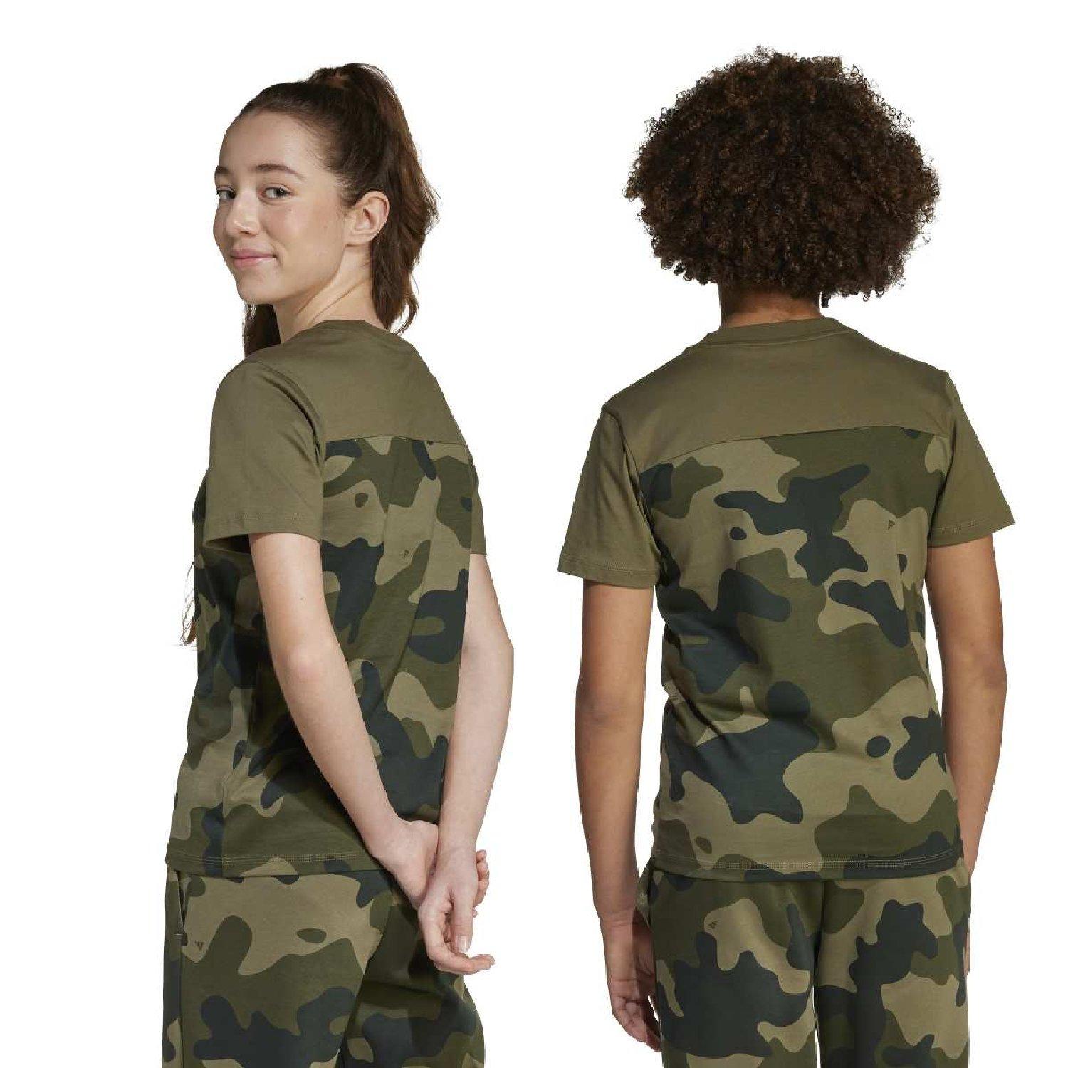 olive strata - estrato de oliva - adidas - adidas Seasonal Essentials Camo Cotton T- Shirt - 7
