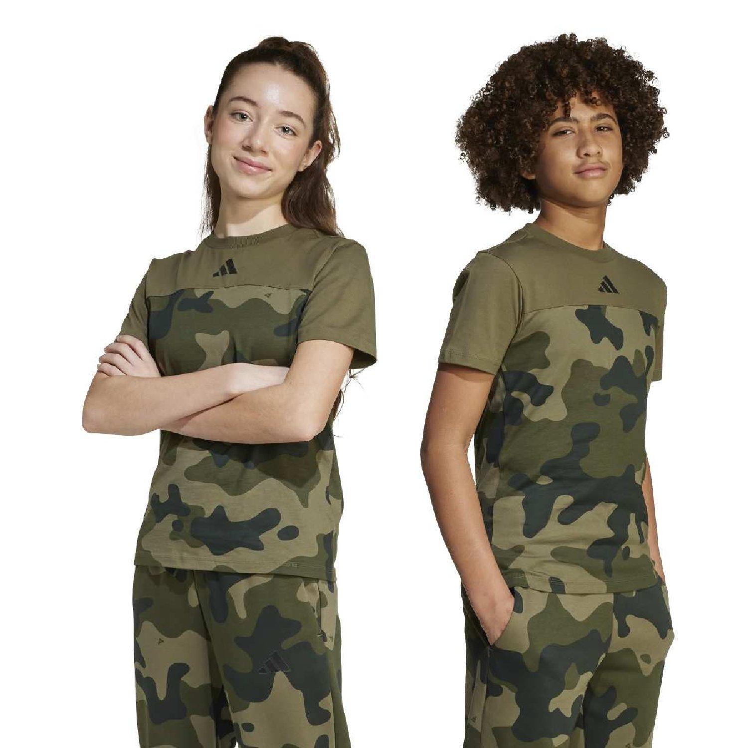 olive strata - estrato de oliva - adidas - adidas Seasonal Essentials Camo Cotton T- Shirt - 8