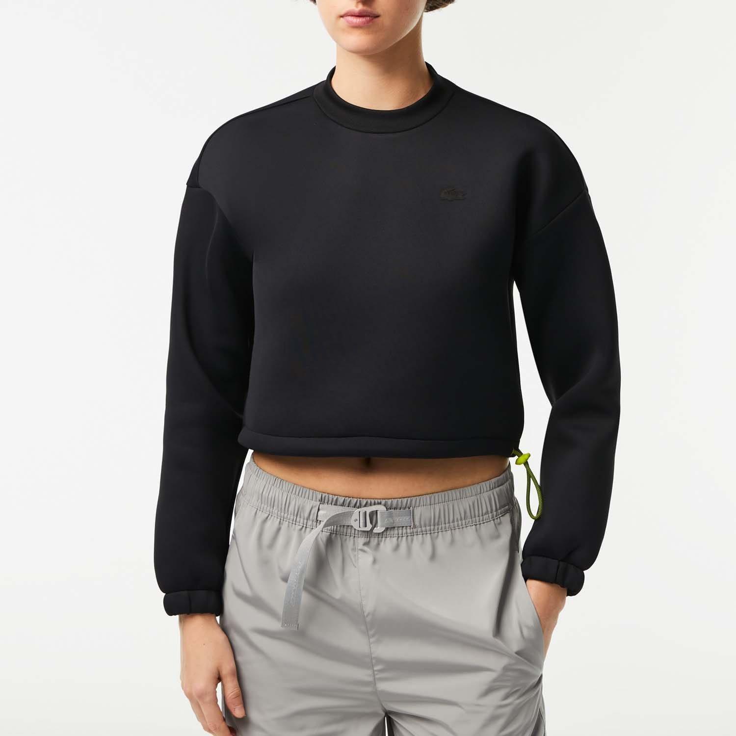Black - Lacoste - Loose Fit Drawstring Sweatshirt - 1