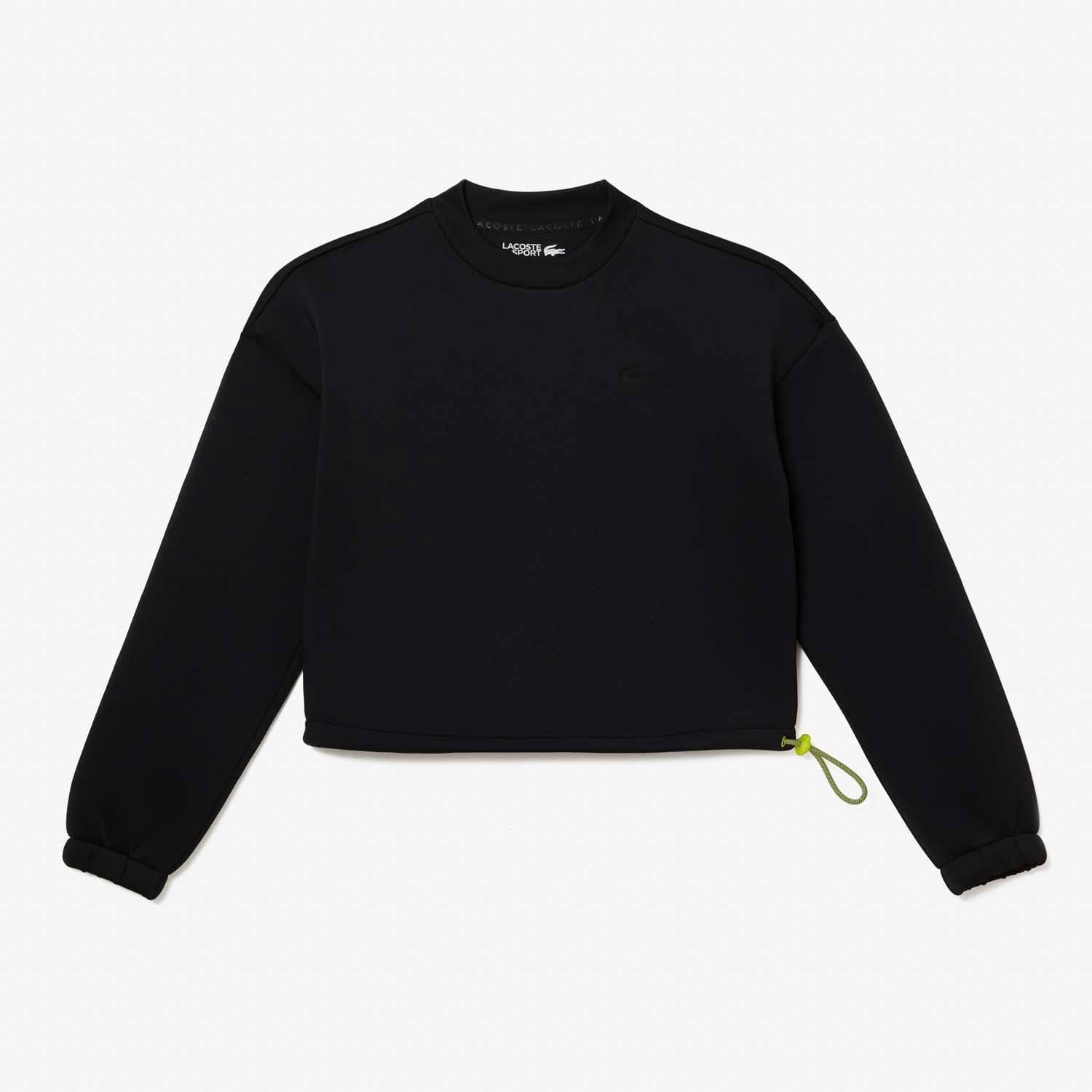 Black - Lacoste - Loose Fit Drawstring Sweatshirt - 3