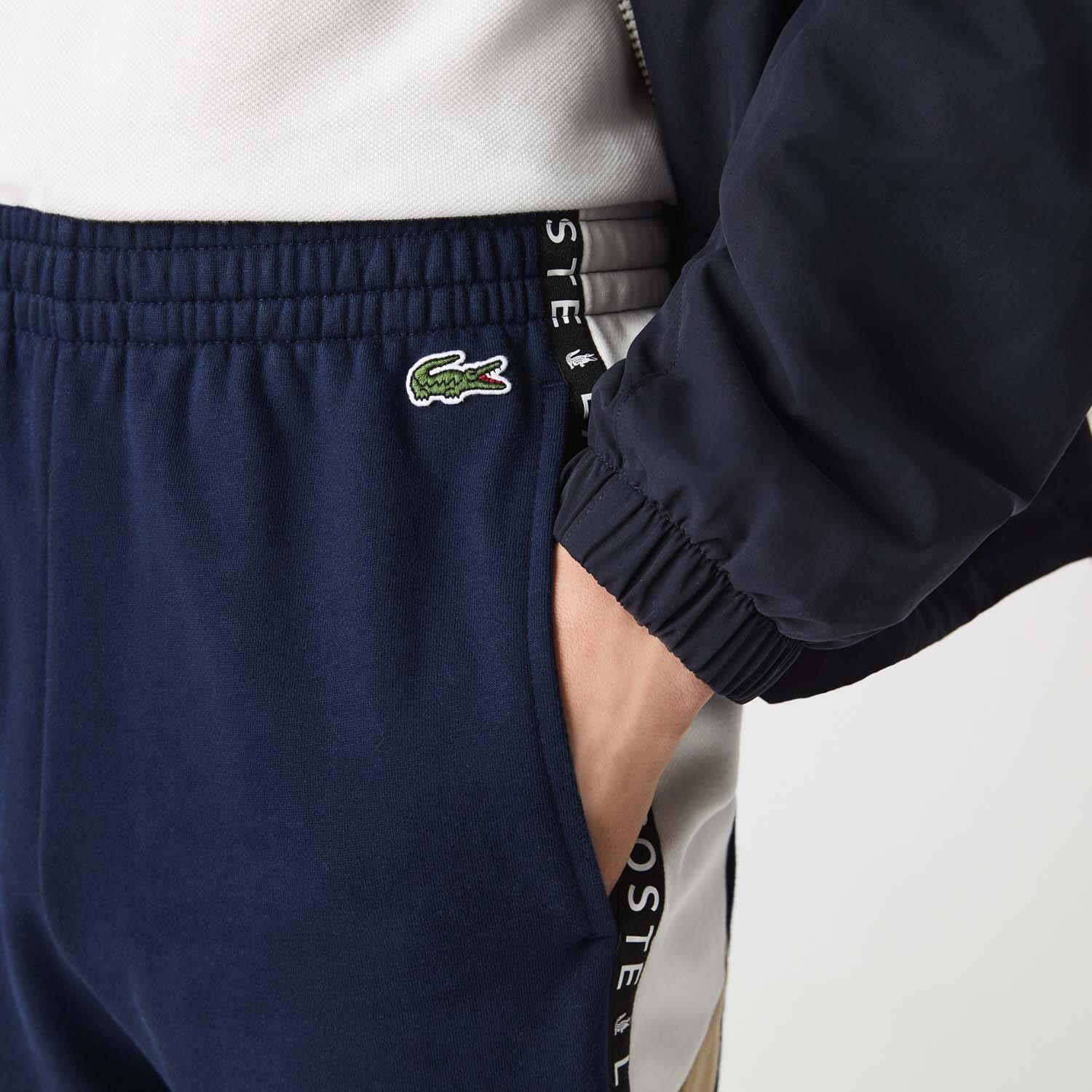 Multi Colour - Lacoste - Lettered Bands Fleece Bermuda Shorts - 5