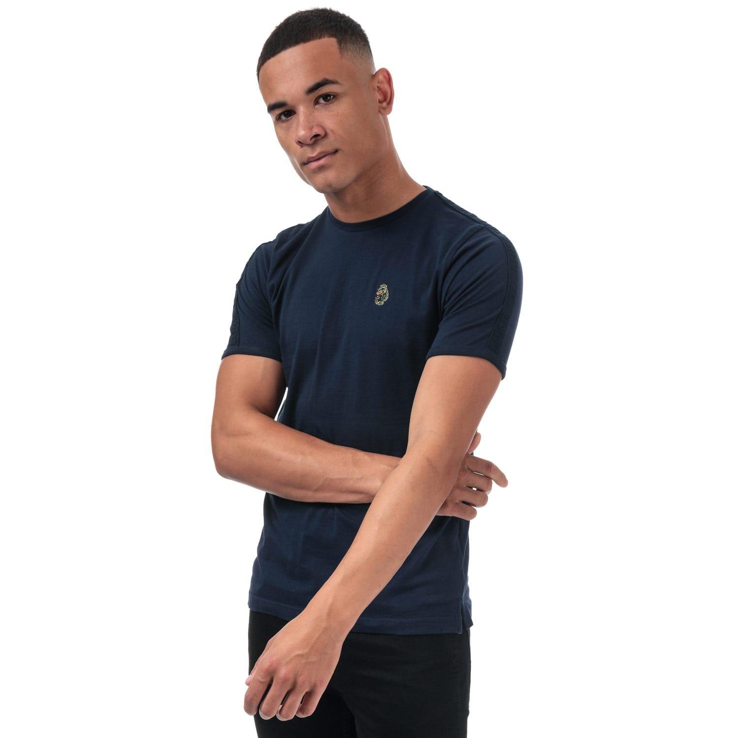 Navy - Luke 1977 - Trousers Tape Crew T-Shirt - 1