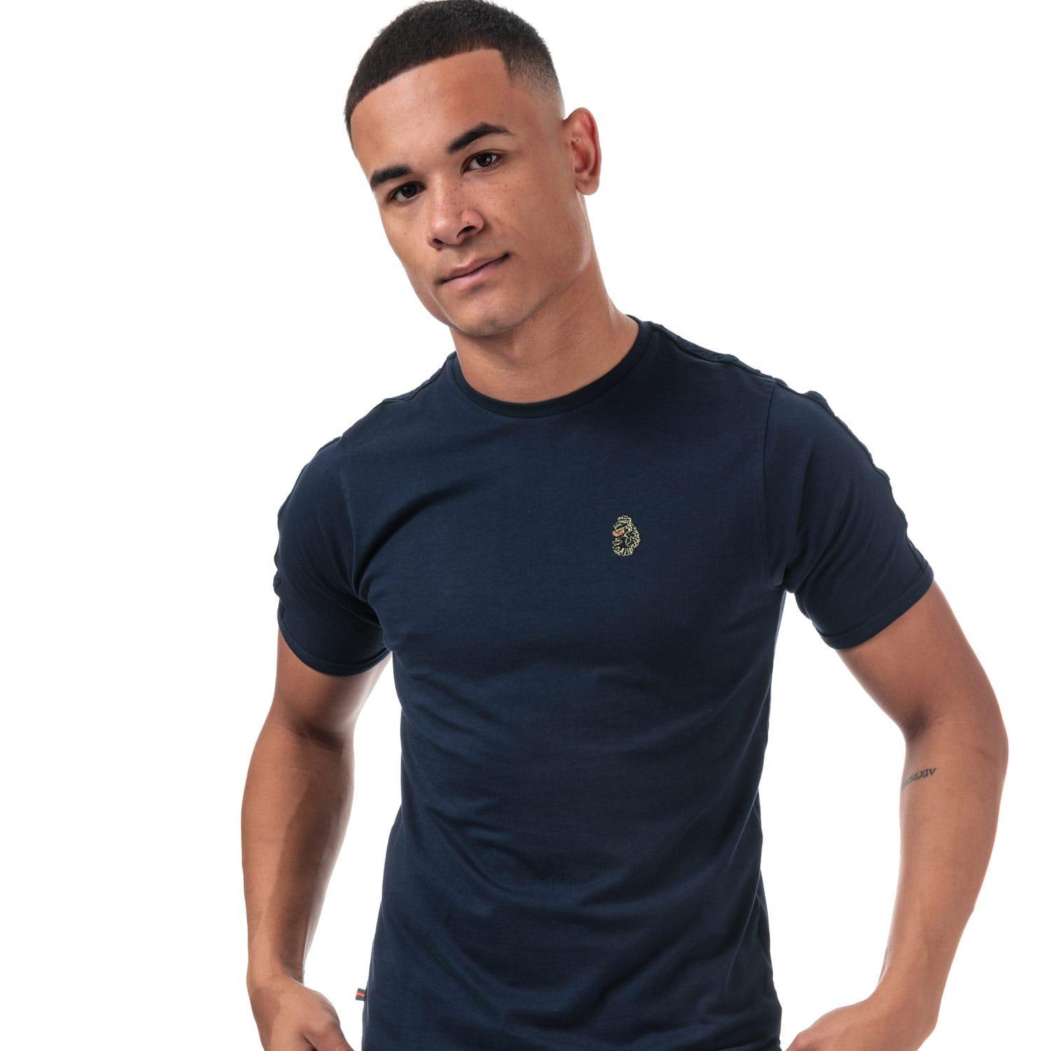 Navy - Luke 1977 - Trousers Tape Crew T-Shirt - 4