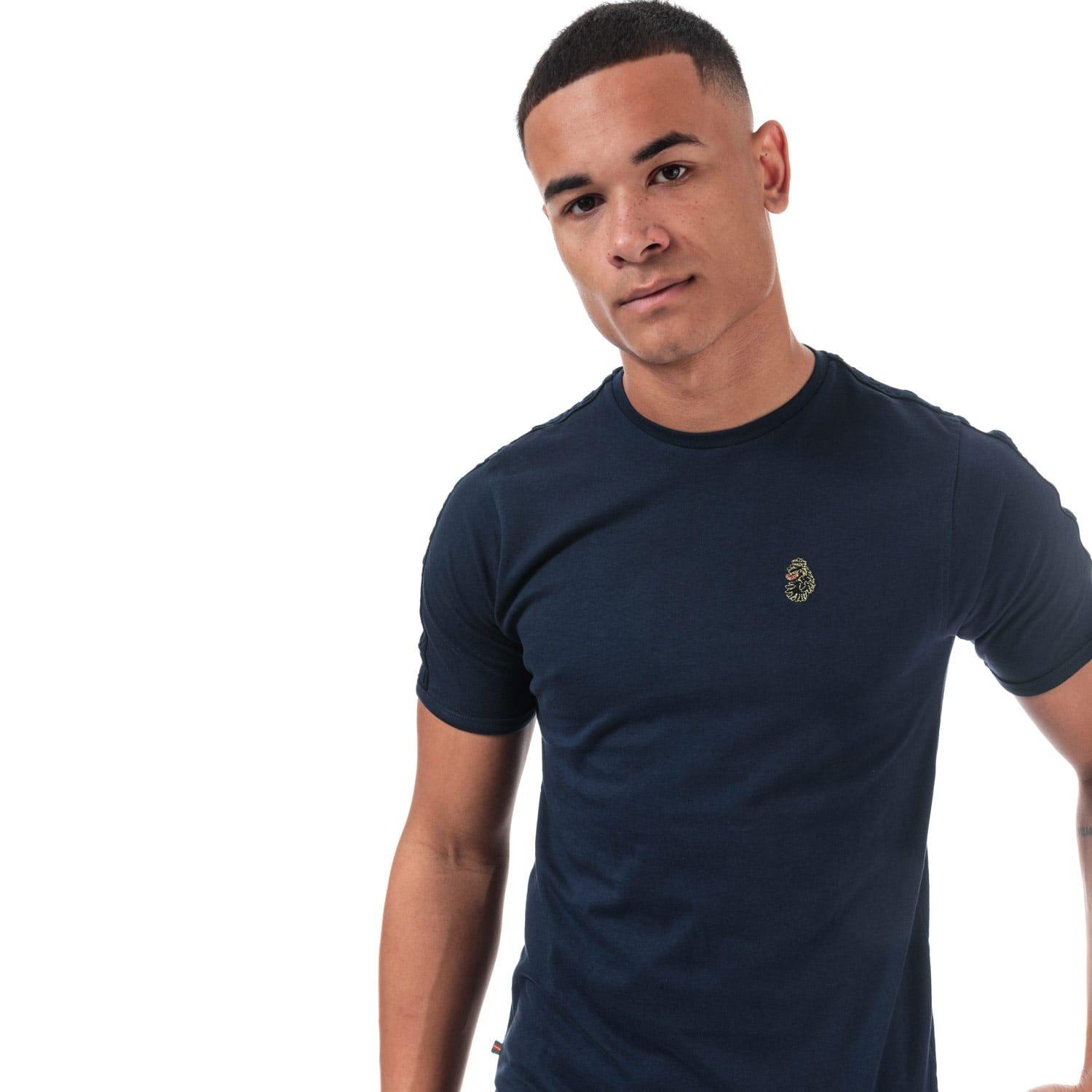 Navy - Luke 1977 - Trousers Tape Crew T-Shirt - 5