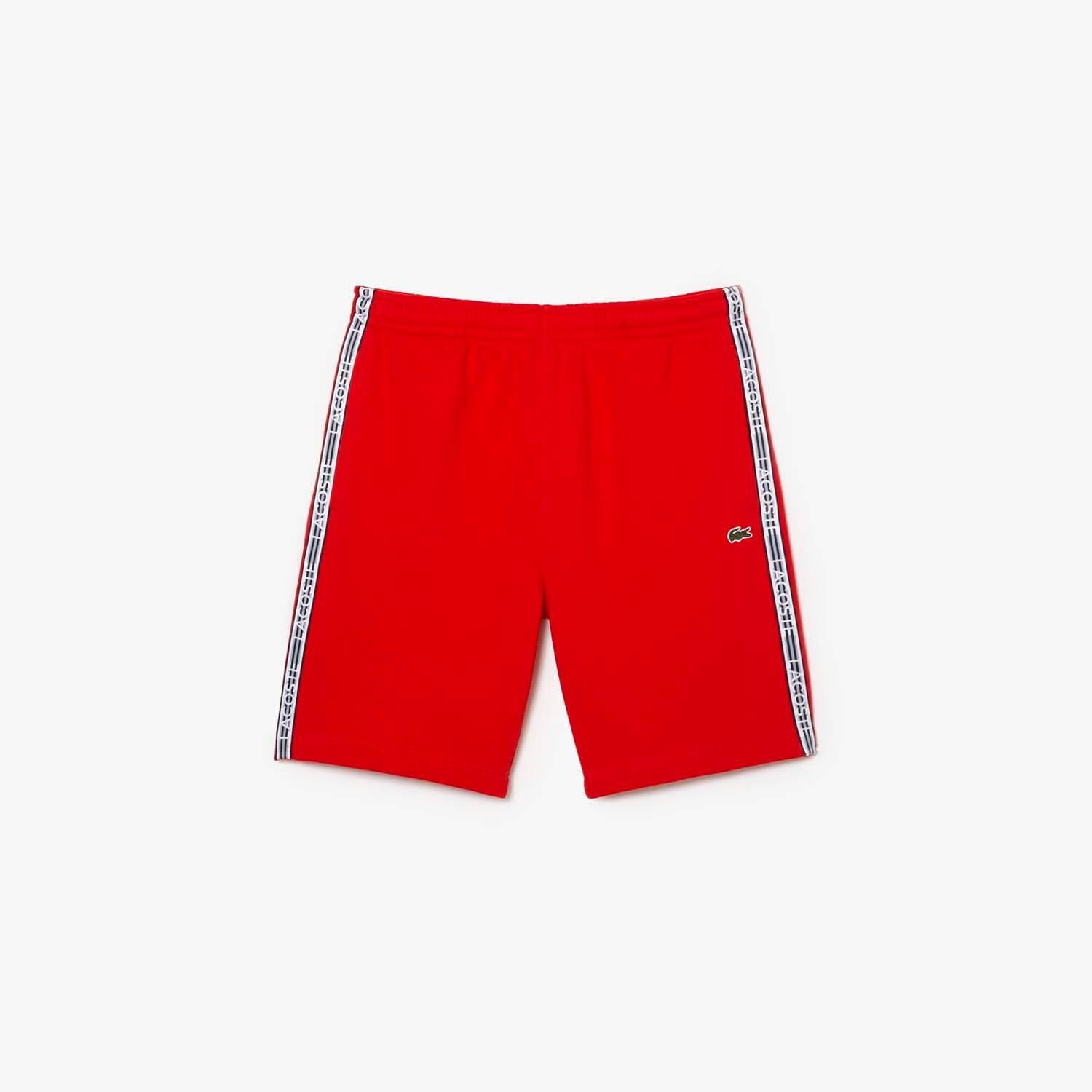 Orange - Lacoste - Cotton Flannel Jogger Shorts - 3