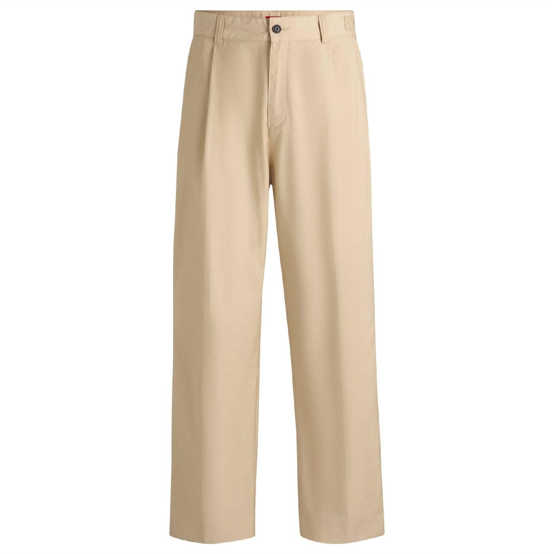 Beige - Hugo - Renar252 Relaxed Fit Trousers - 1