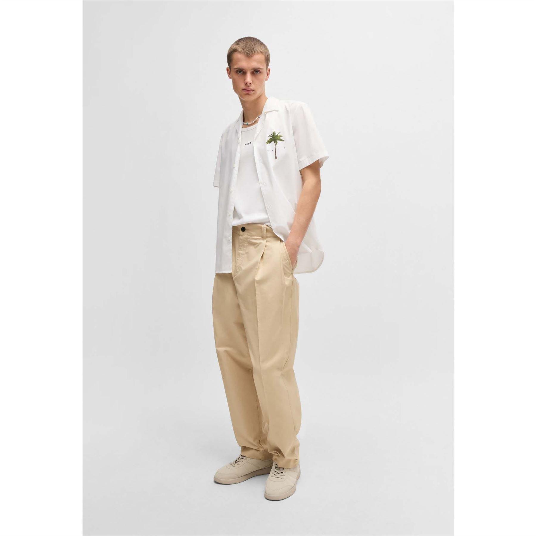 Beige - Hugo - Renar252 Relaxed Fit Trousers - 5