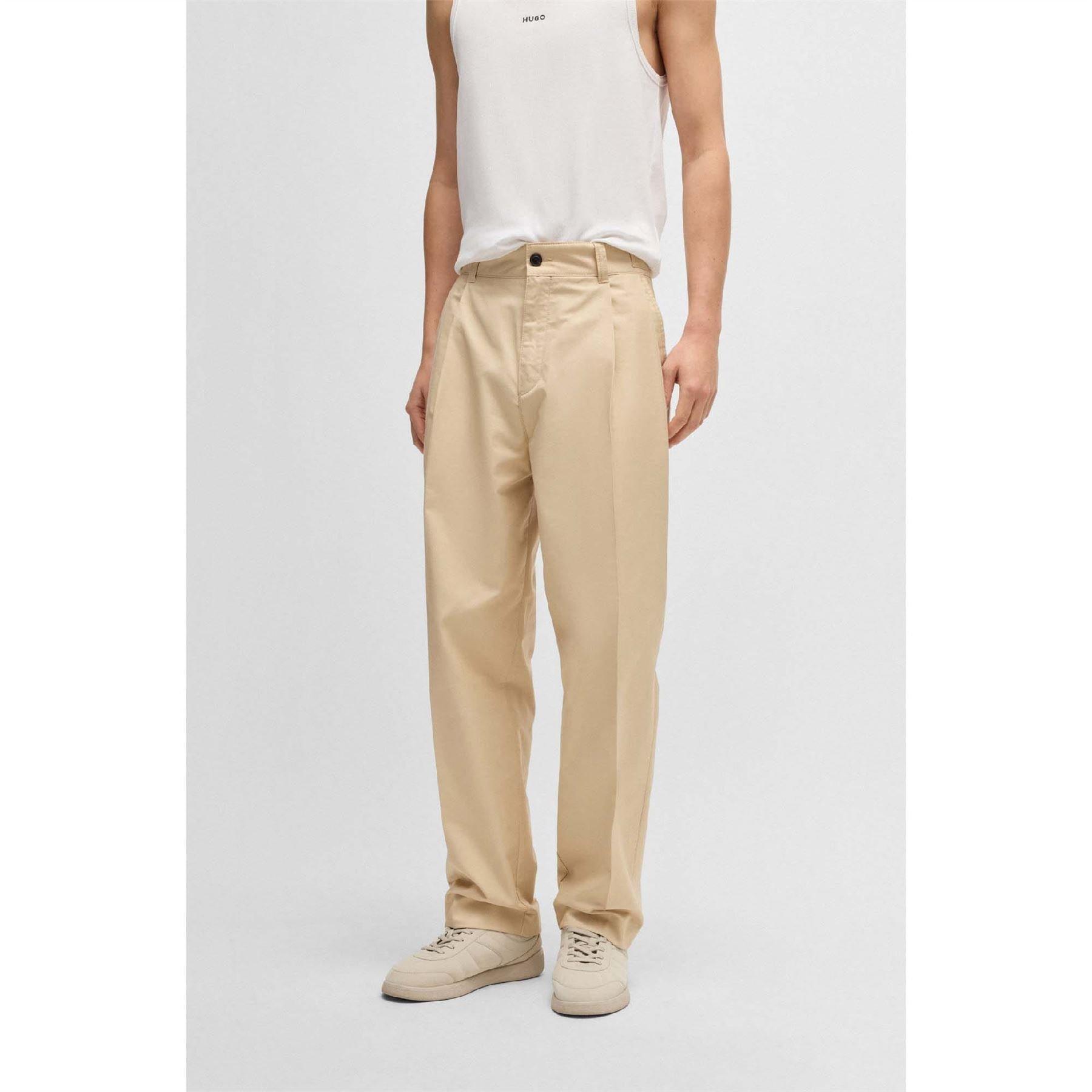 Beige - Hugo - Renar252 Relaxed Fit Trousers - 7