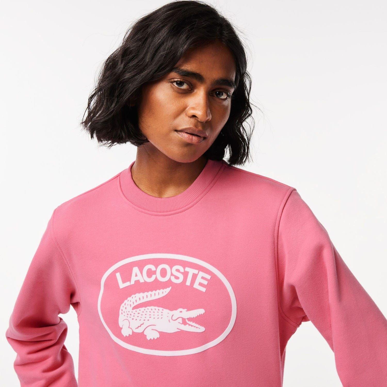 Pink - Lacoste - Loose Fit Organic Cotton Fleece Sweatshirt - 4