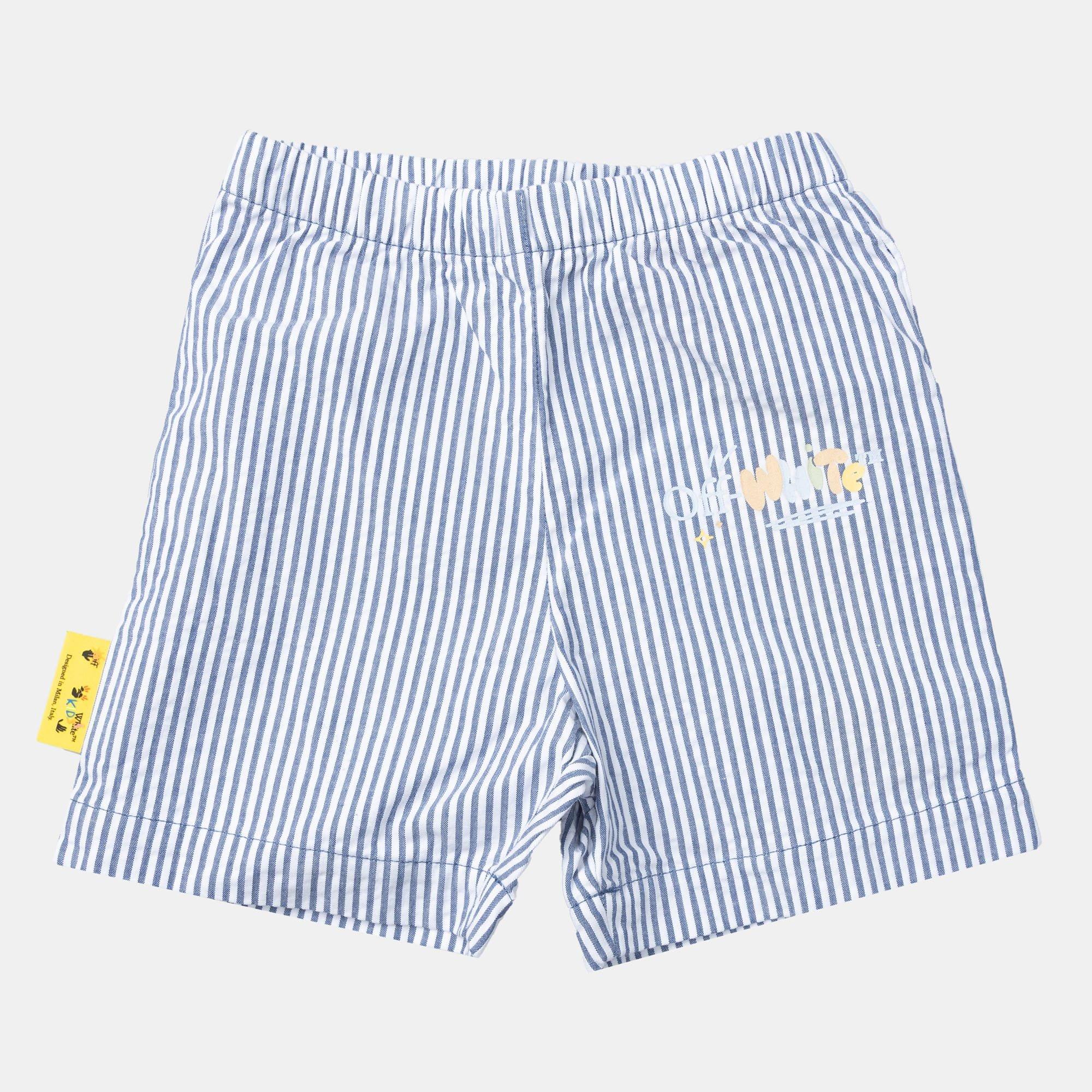 Blue - Off White - Funny Shorts - 1