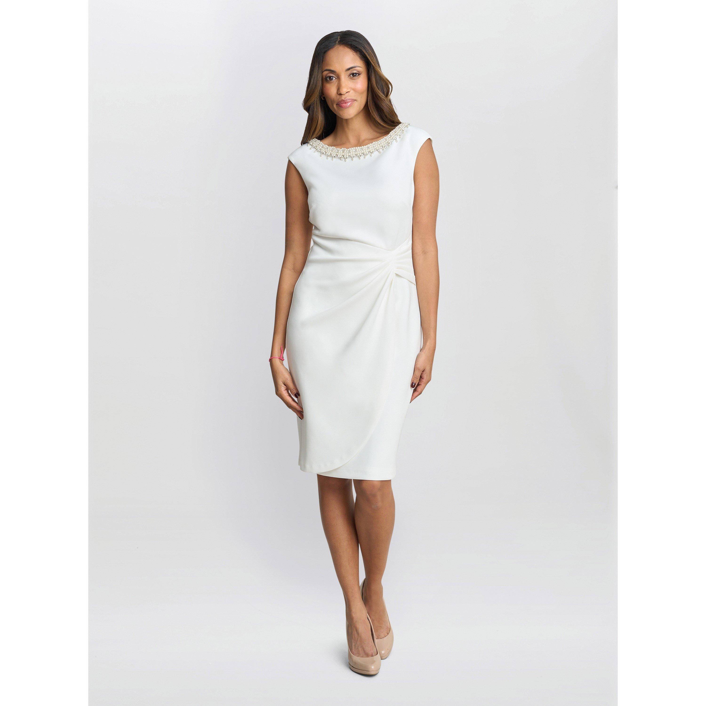 Ivory - Gina Bacconi - Sansa Wrap Dress With Beaded Neck - 3