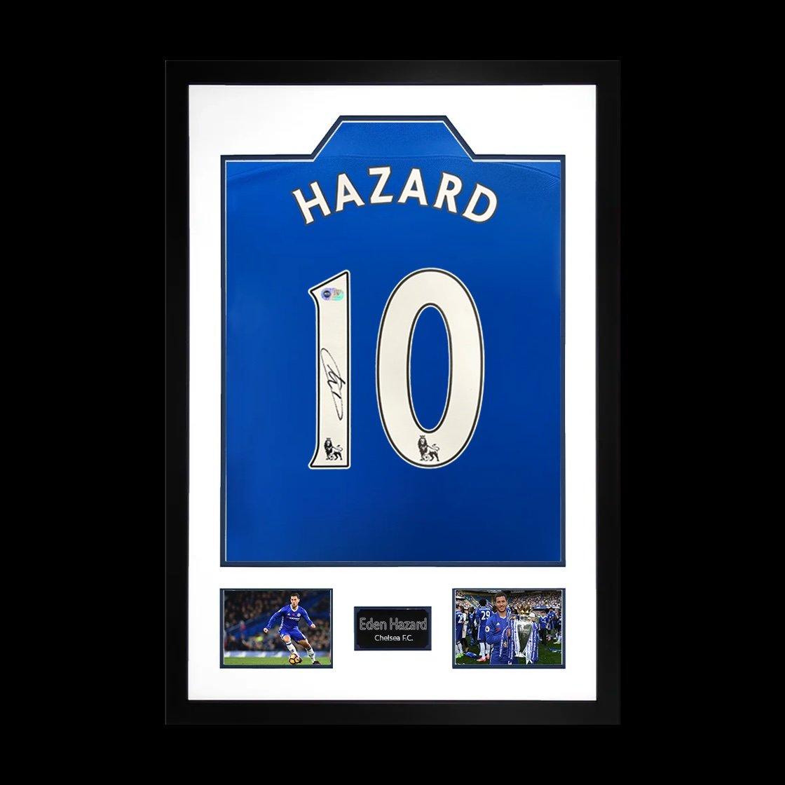 The Fan Cave  Eden Hazard Signed Chelsea Premium Frame - Blue - 850x600mm