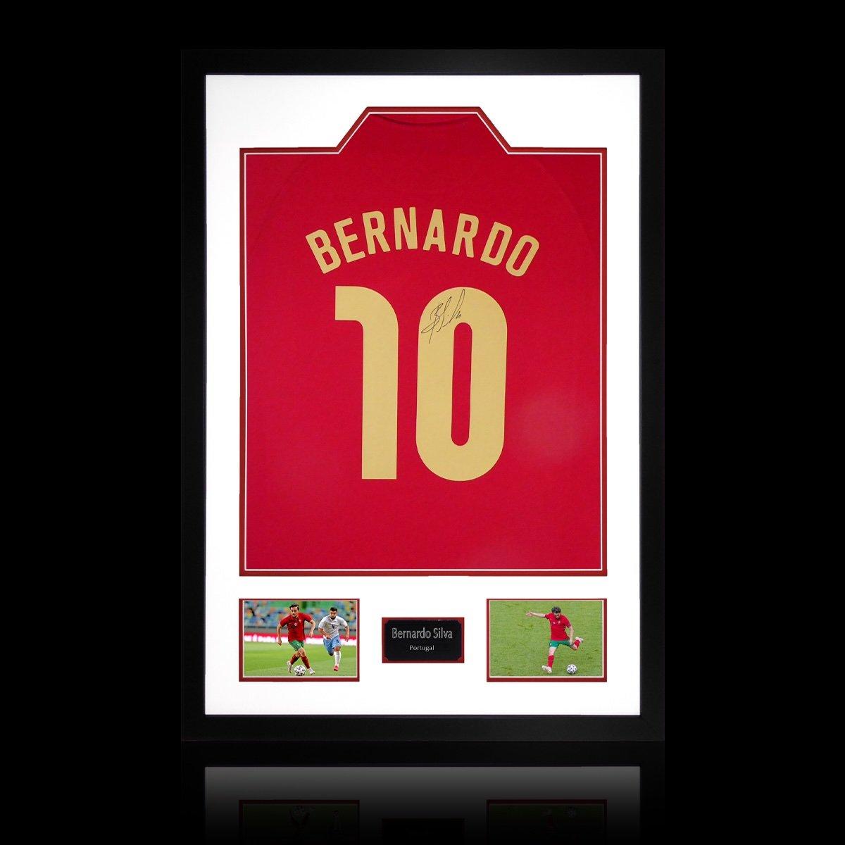 Red - The Fan Cave - Bernardo Silva Signed Portugal Shirt Premium Frame